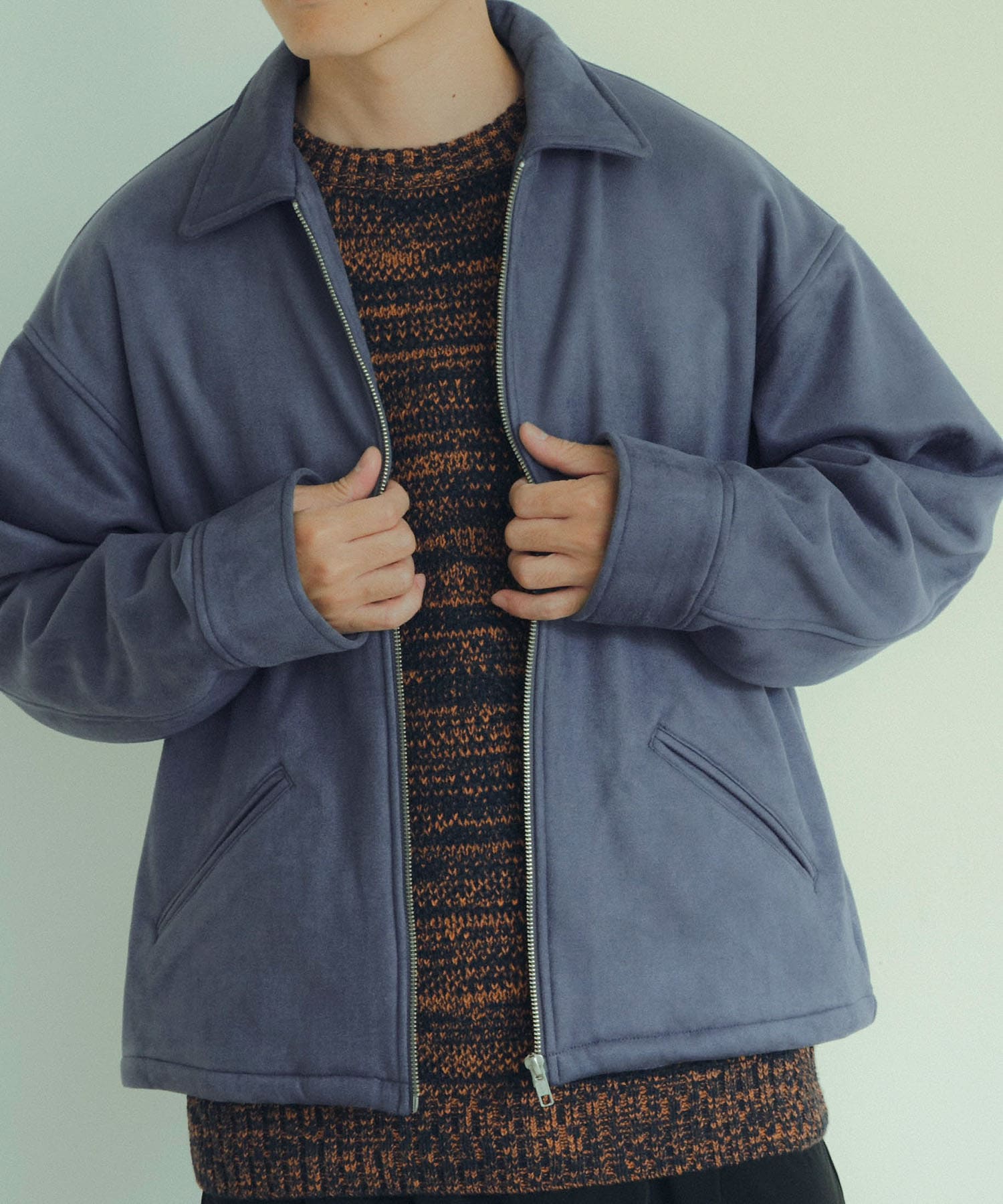 裏フリースフェイクスエードZIP UP ジャケット[IT37-17A029]｜URBAN