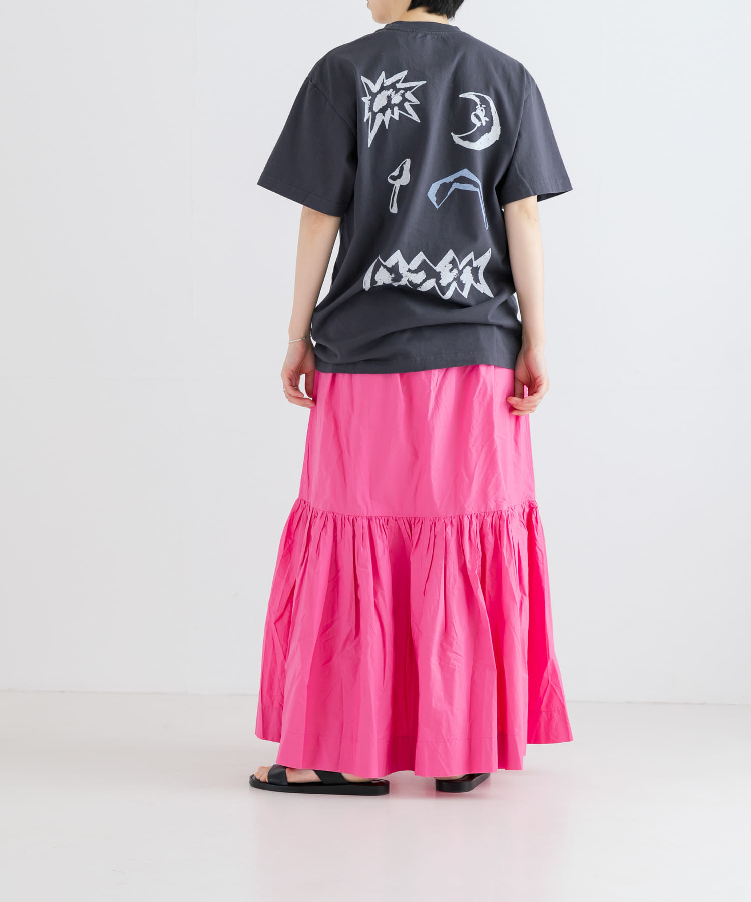 GANNI Cotton Poplin Long Flounce Skirt[UW44-F8764]｜URBAN