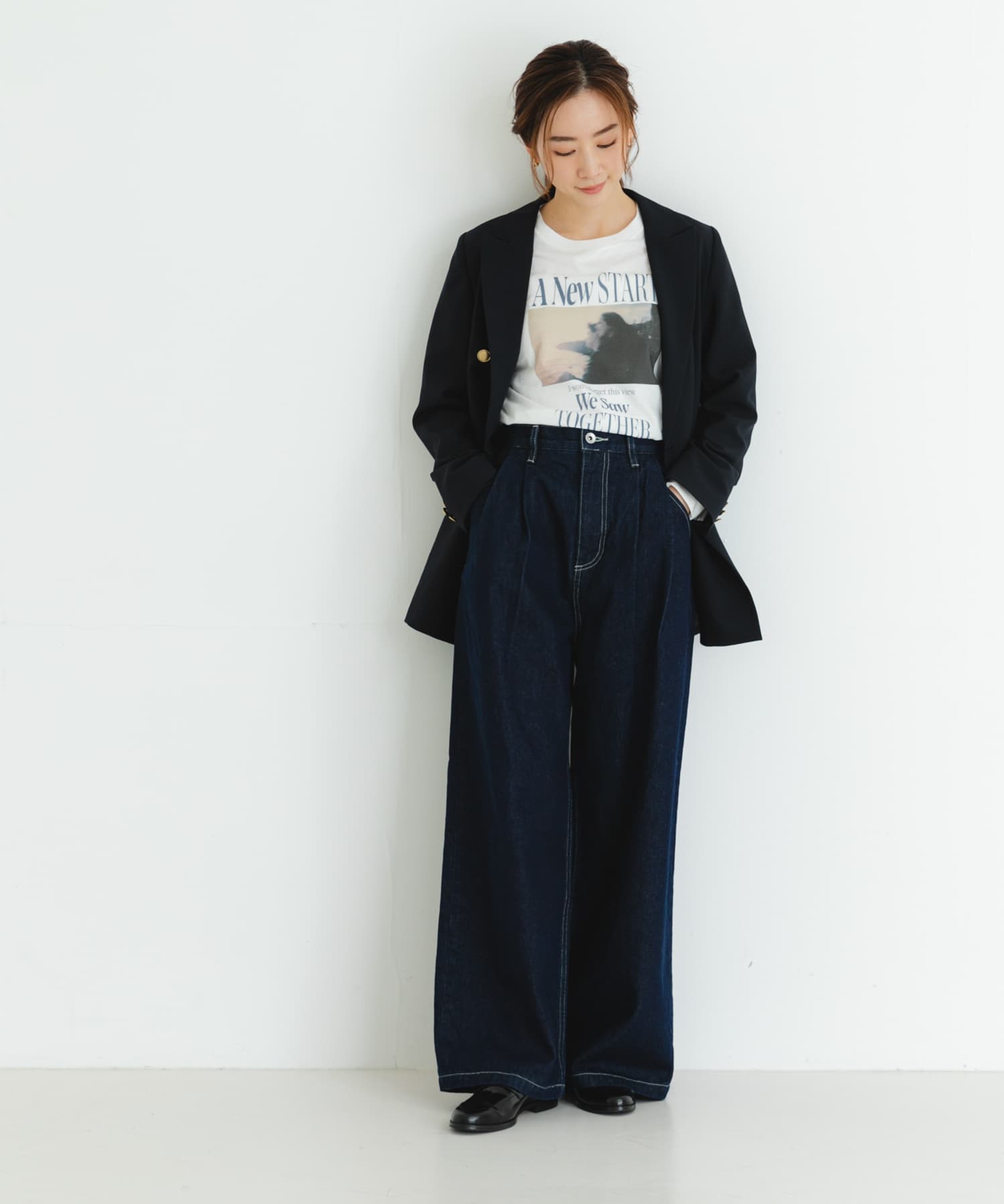 new basic ツータックワイドデニムパンツ[URA4-24C006]｜URBAN