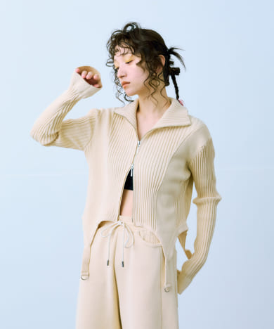 cwtch　COTTON KNIT ZIPTOPS