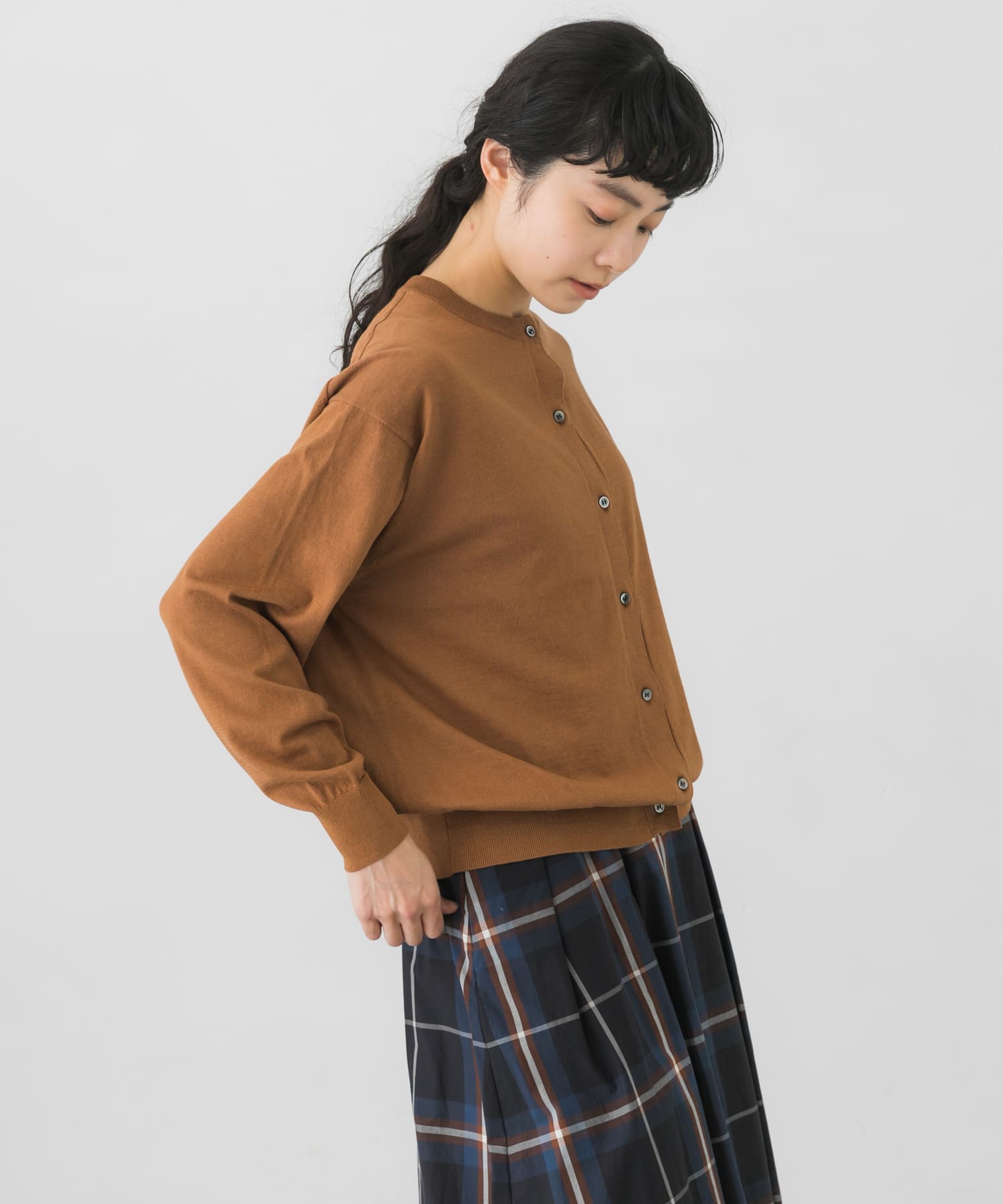 洗濯可』コットンシルククルーネックカーディガン[GA26-22M012]｜URBAN