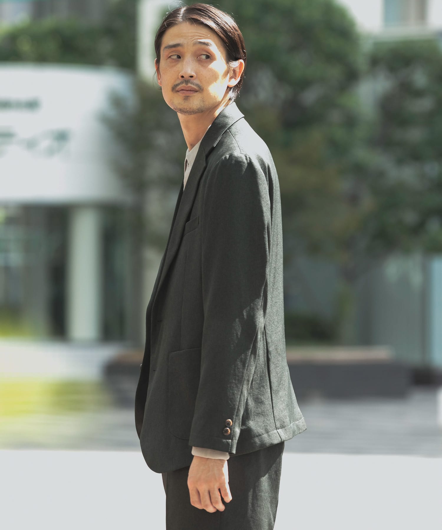 半額品 UNITED ARROWS 2ボタン ポリエステル ツイル ジャケット