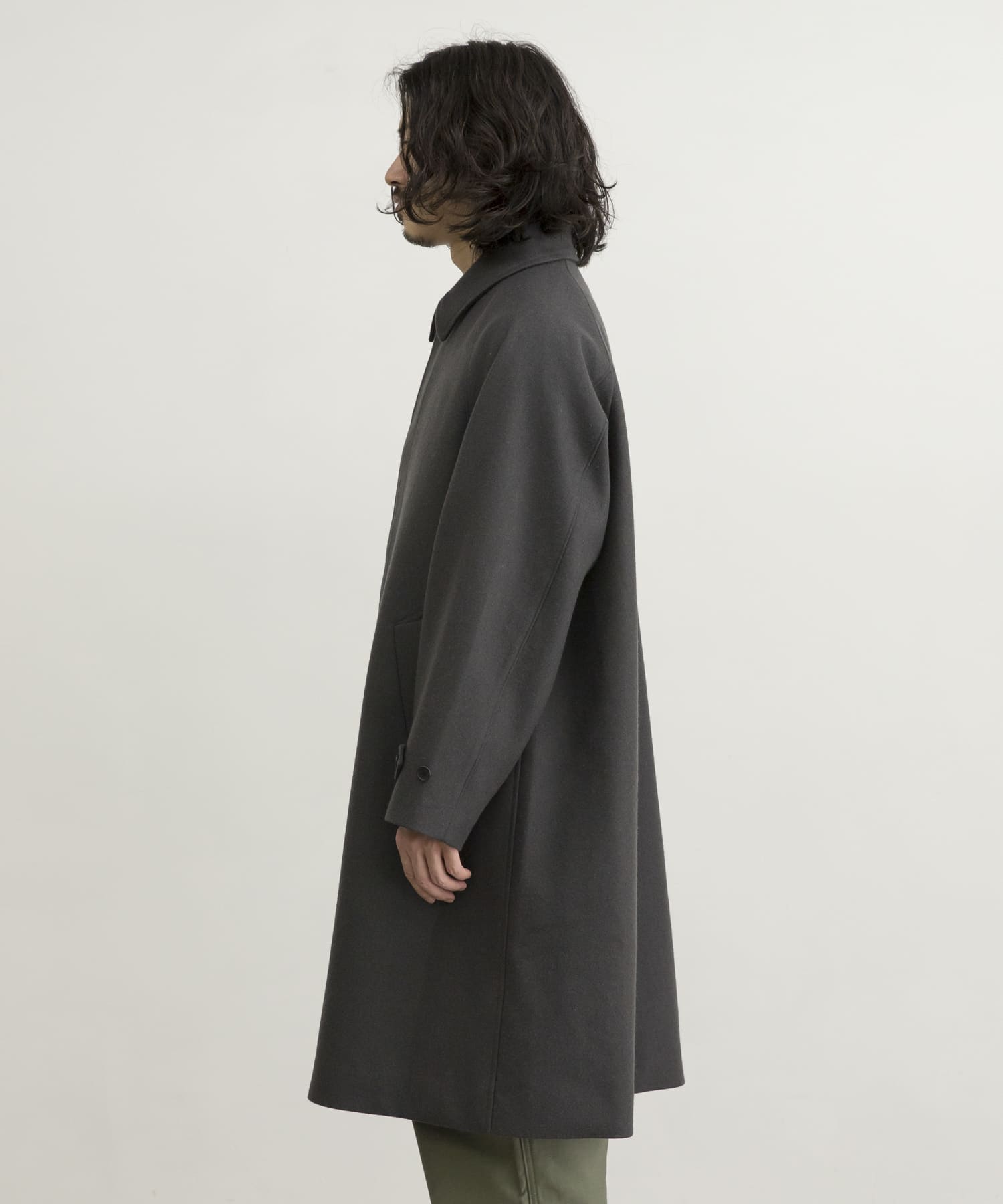 【steven alan】MELTON BAL COLLAR LONG COAT