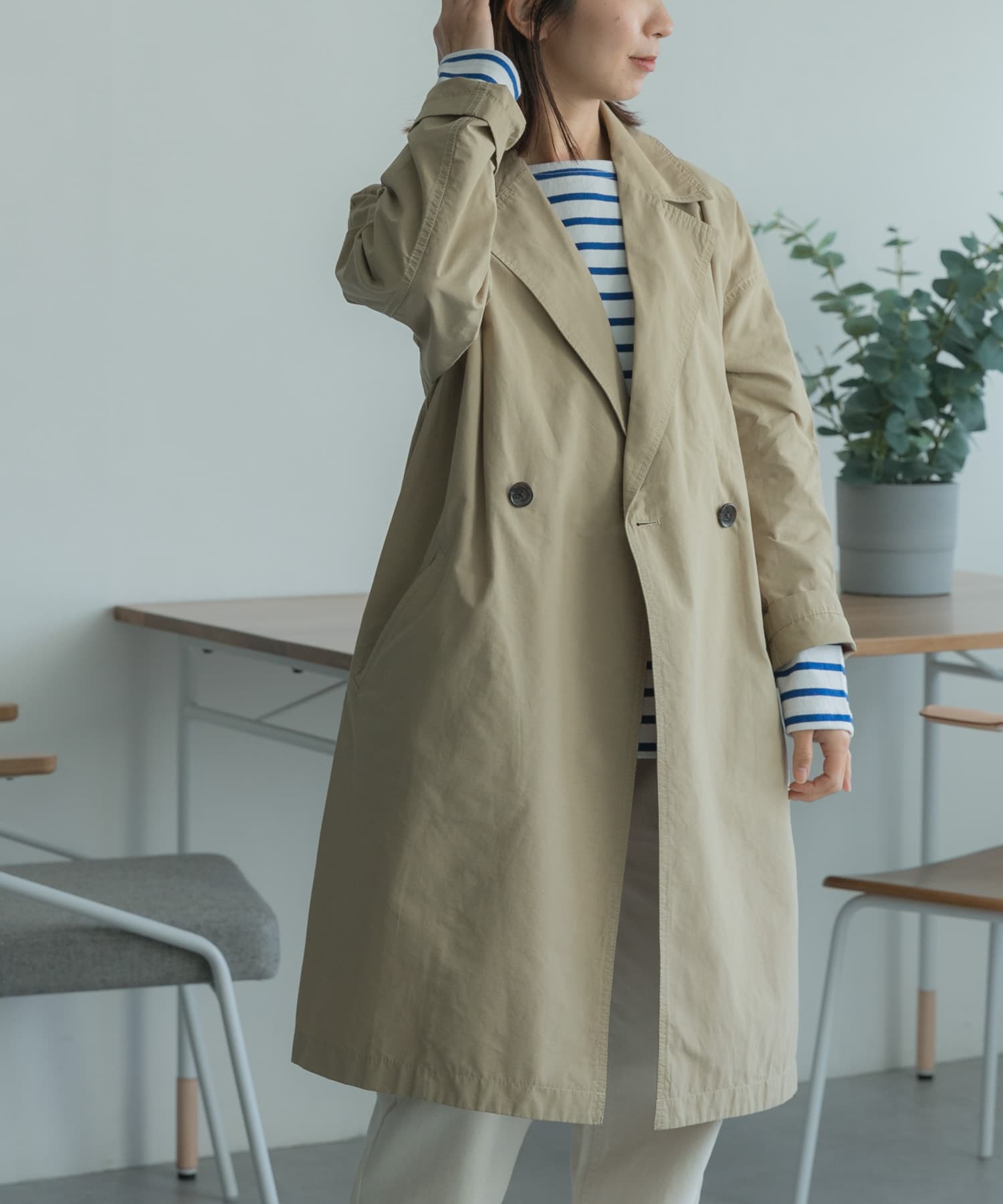 永遠の定番 新品タグ付 FORKSPOON オーバーライトミドルコート BEIGE