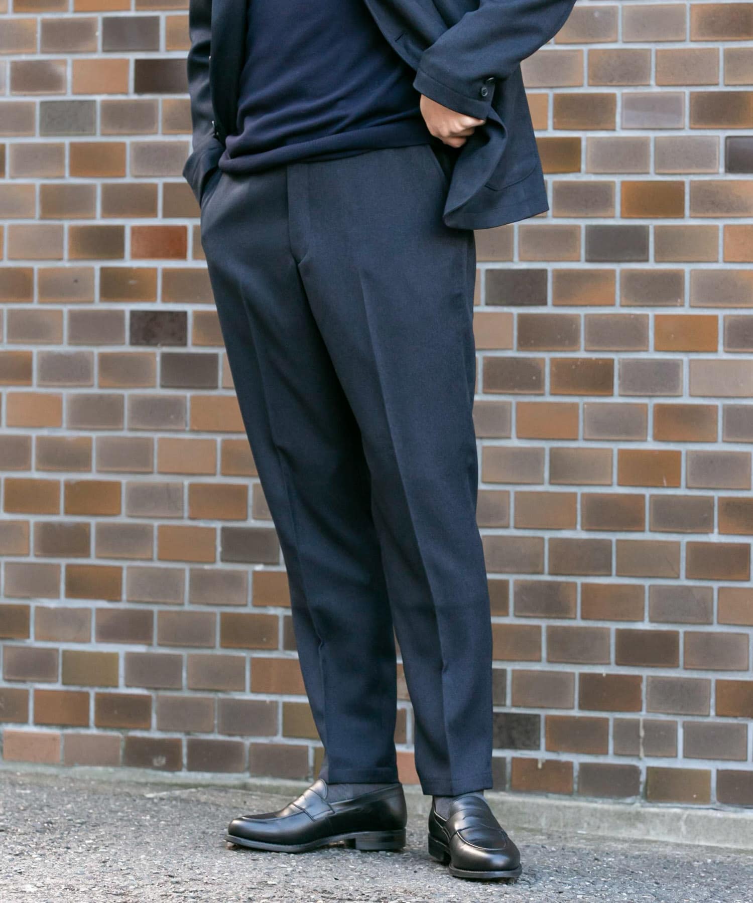 LIFE STYLE TAILOR ウールライクコンフォータブルパンツ[DT27-14L510 