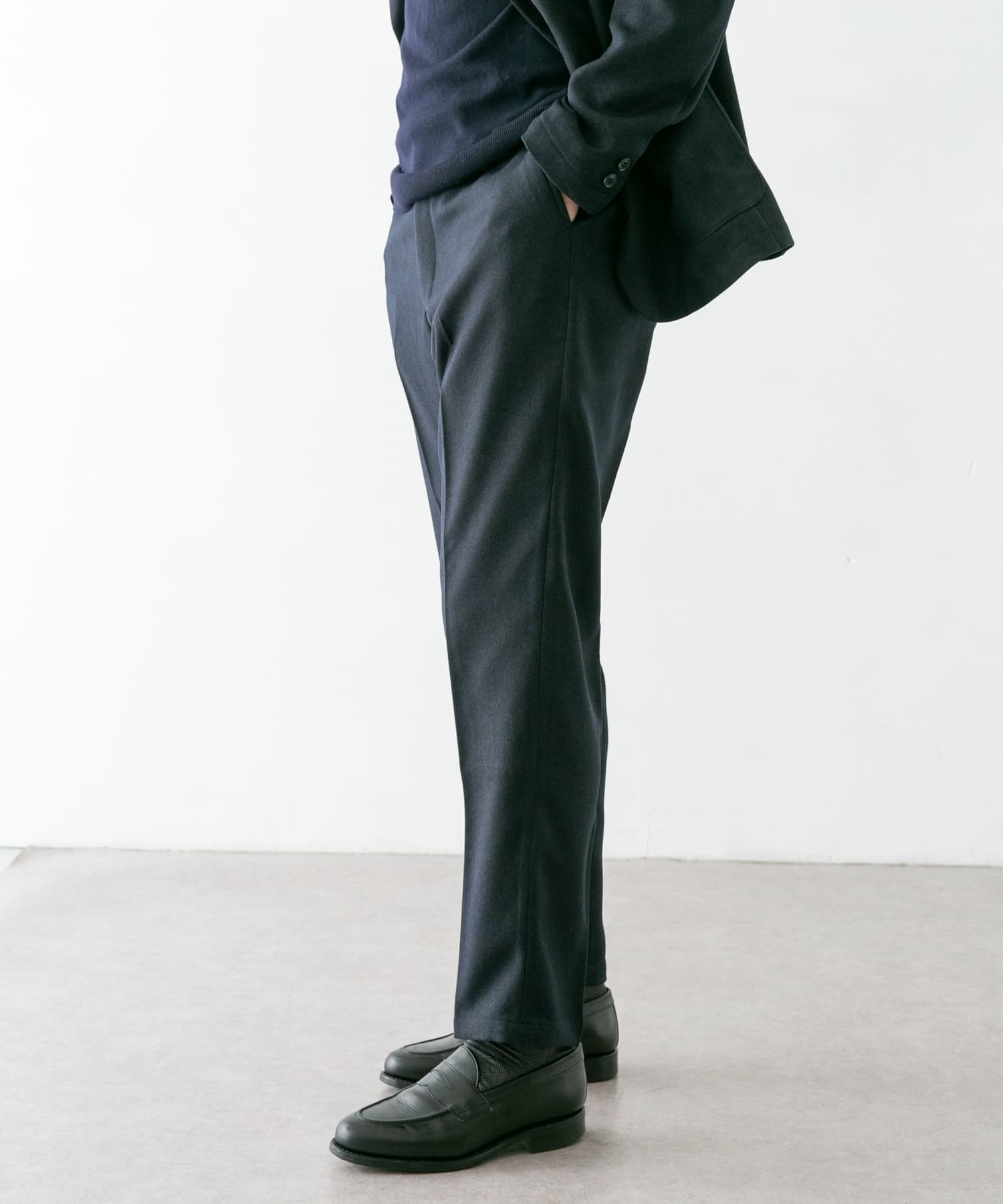 LIFE STYLE TAILOR ウールライクコンフォータブルパンツ[DT27-14L510 