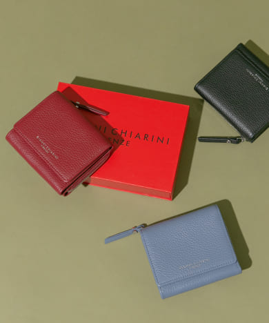 GIANNI CHIARINI　シボ革　三つ折りウォレット