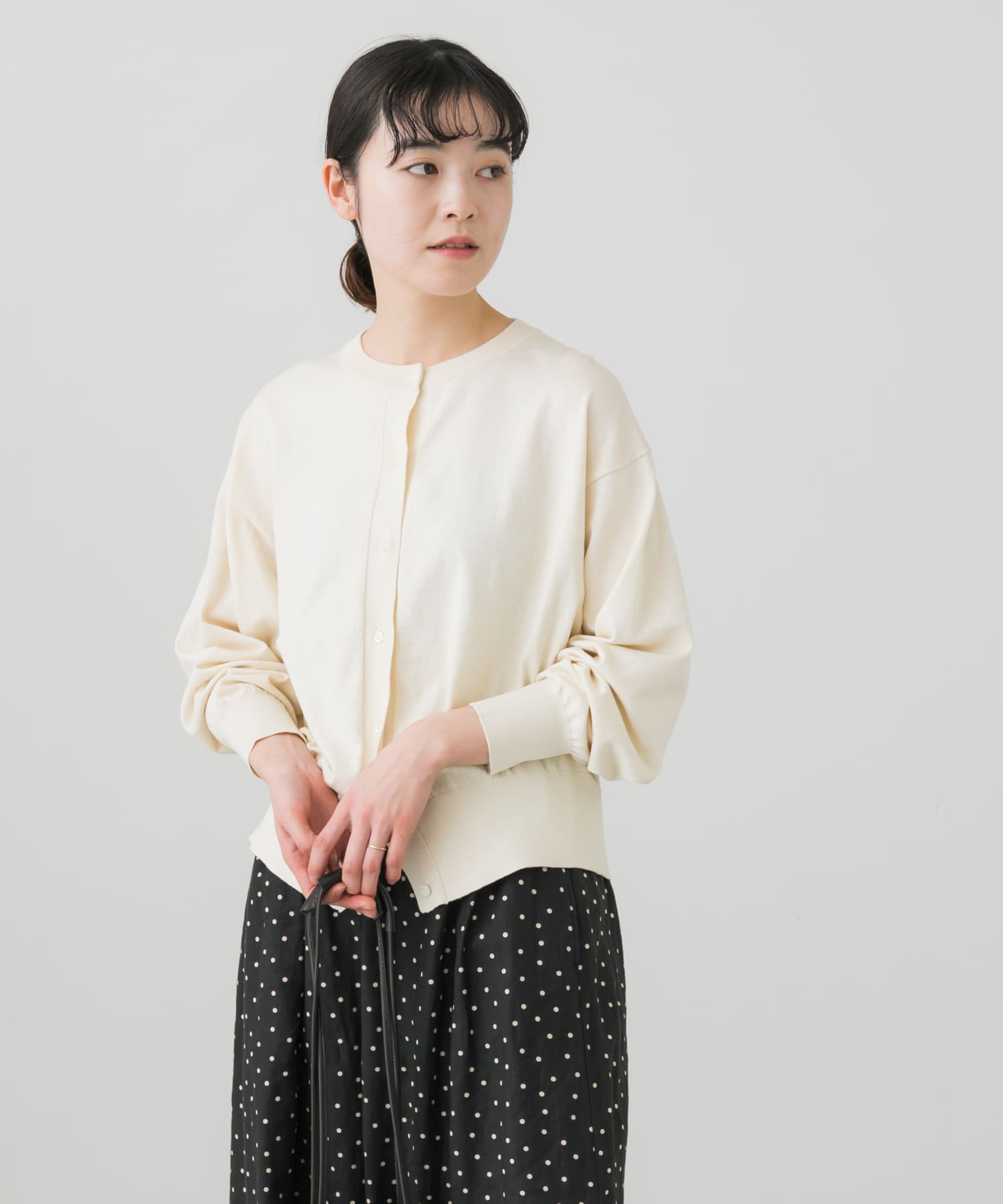 コットンシルククルーネックカーディガン[GA34-22M005]｜URBAN