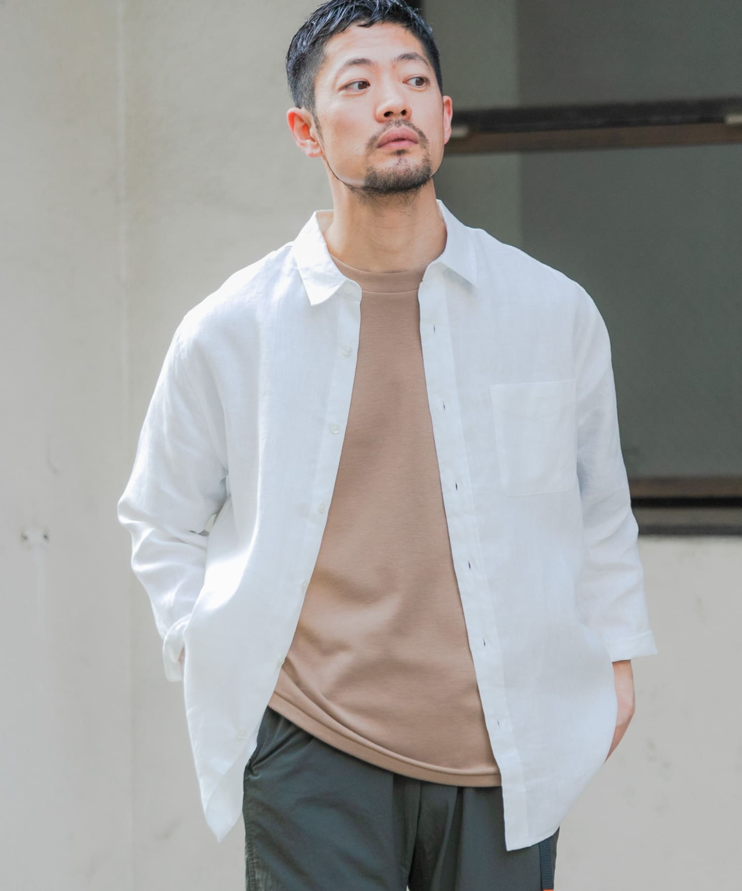 URBAN RESEARCH アーバンリサーチ フレンチリネン七分袖シャツ