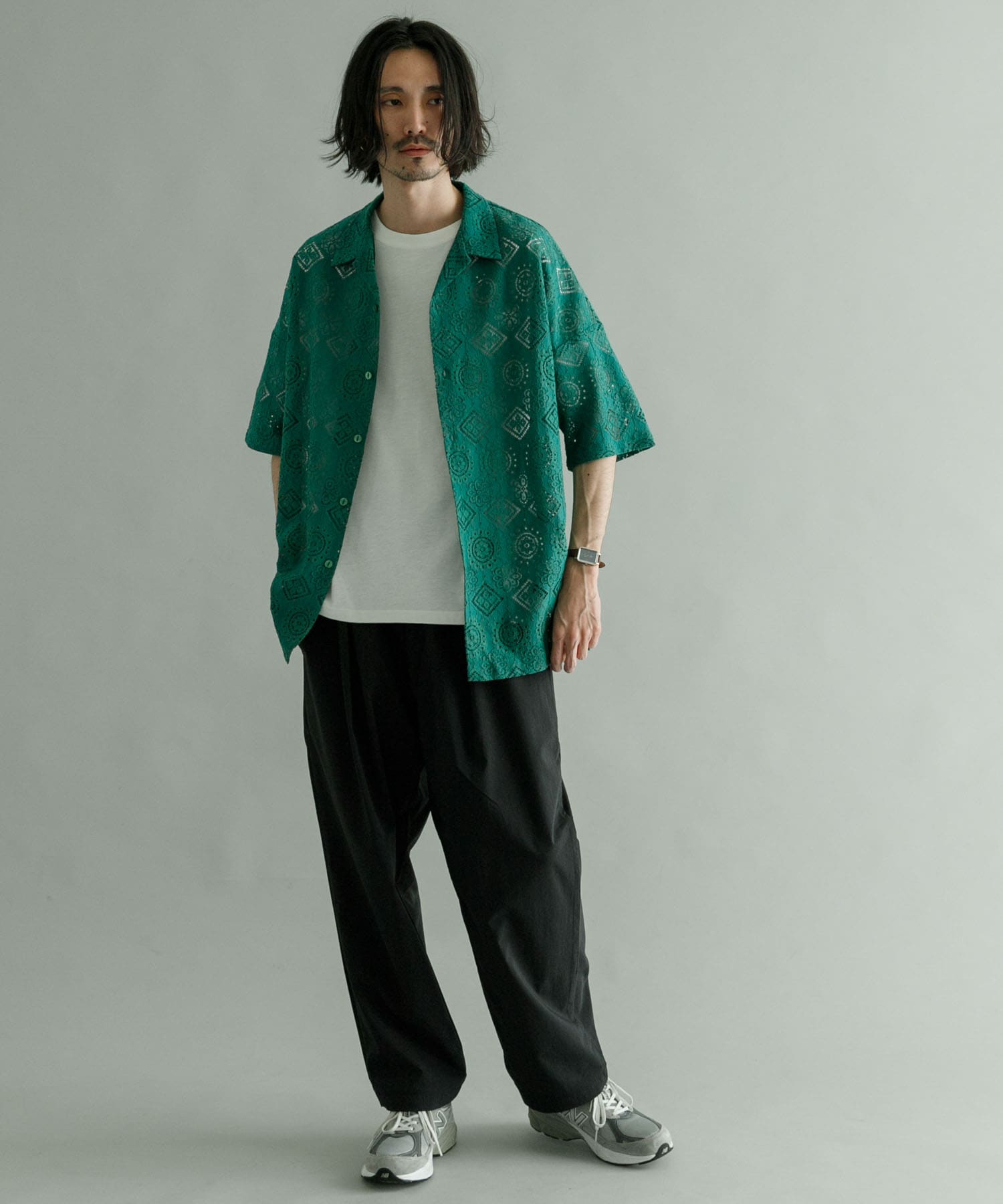 URBAN RESEARCH iD レースオープンカラーシャツ[UI35-13H003]｜URBAN