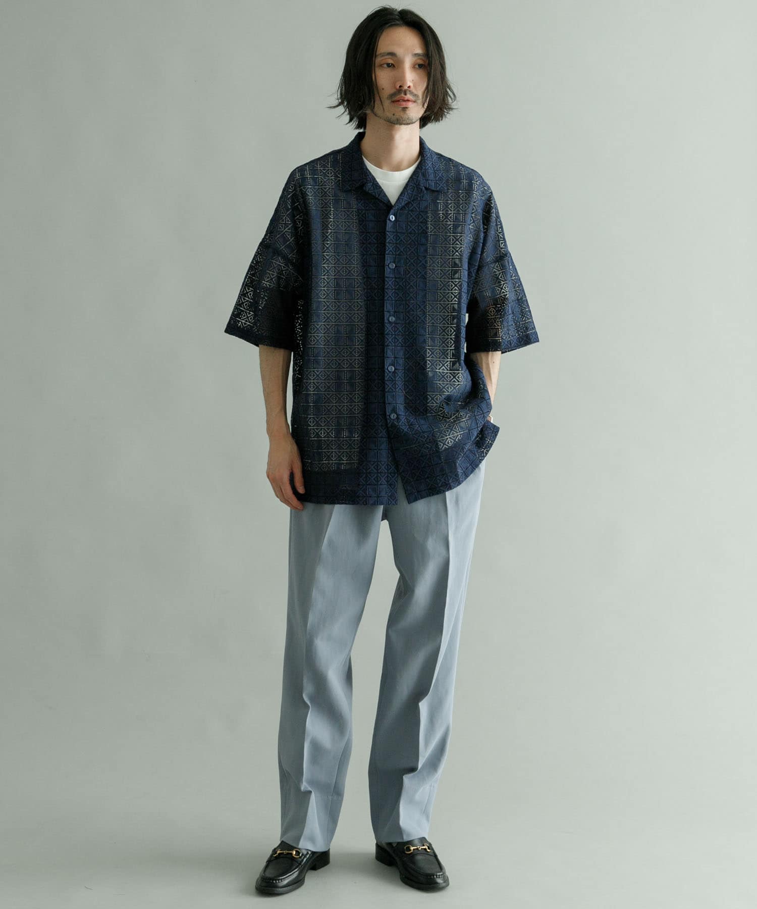 URBAN RESEARCH iD レースオープンカラーシャツ[UI35-13H003]｜URBAN