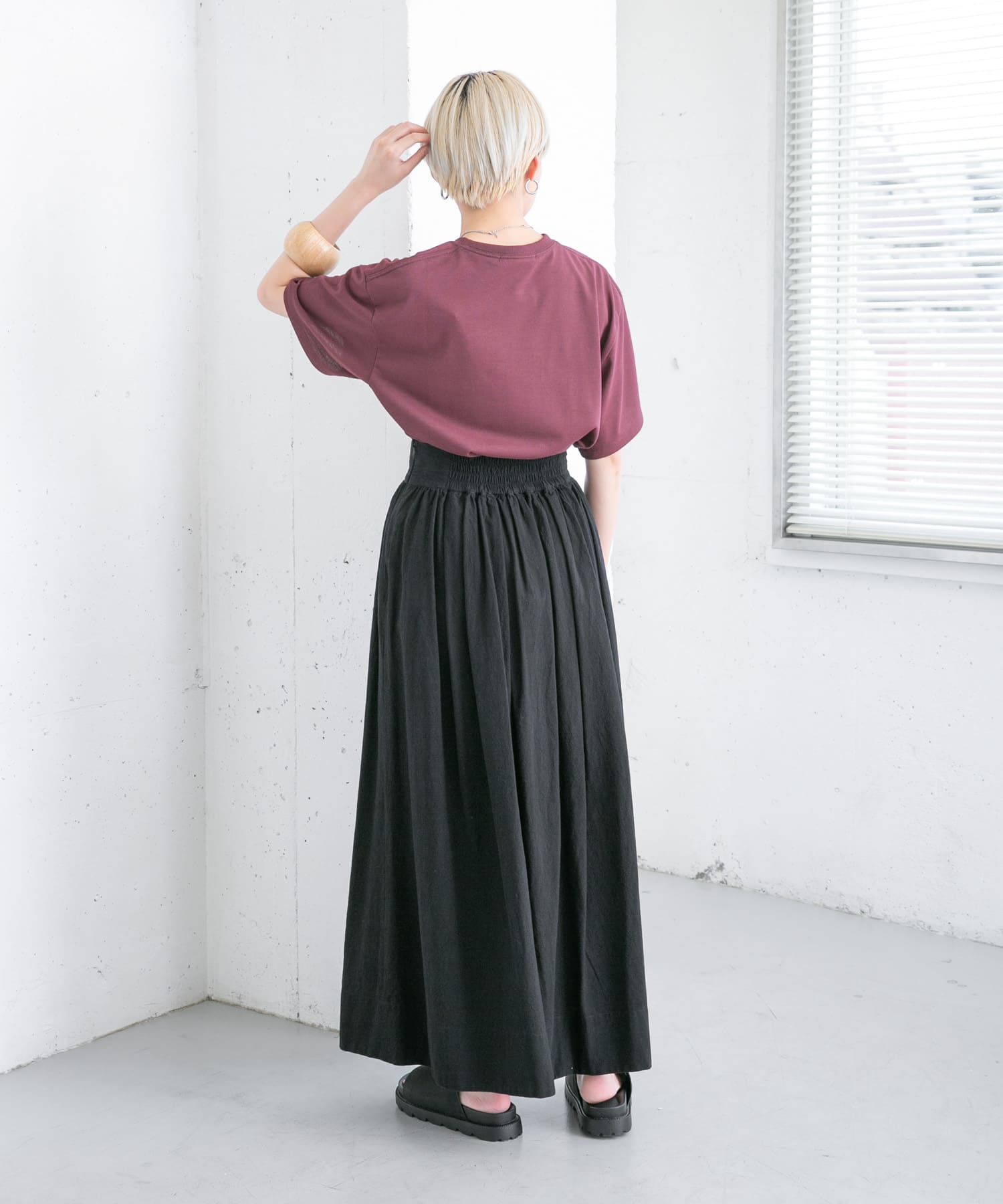 タックギャザーボリュームフレアスカート[KB35-25L110]｜URBAN