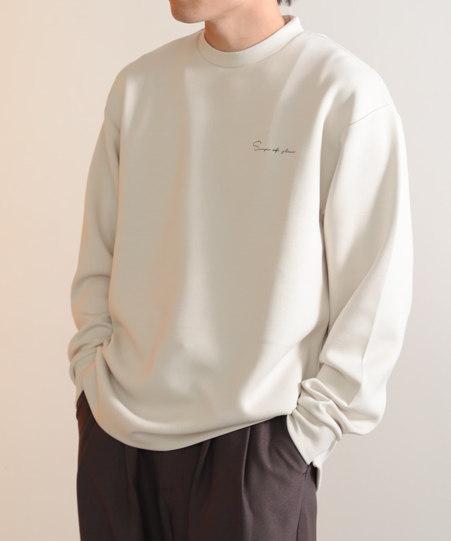 XLサイズ チャコール essentials long sleeve tシャツ