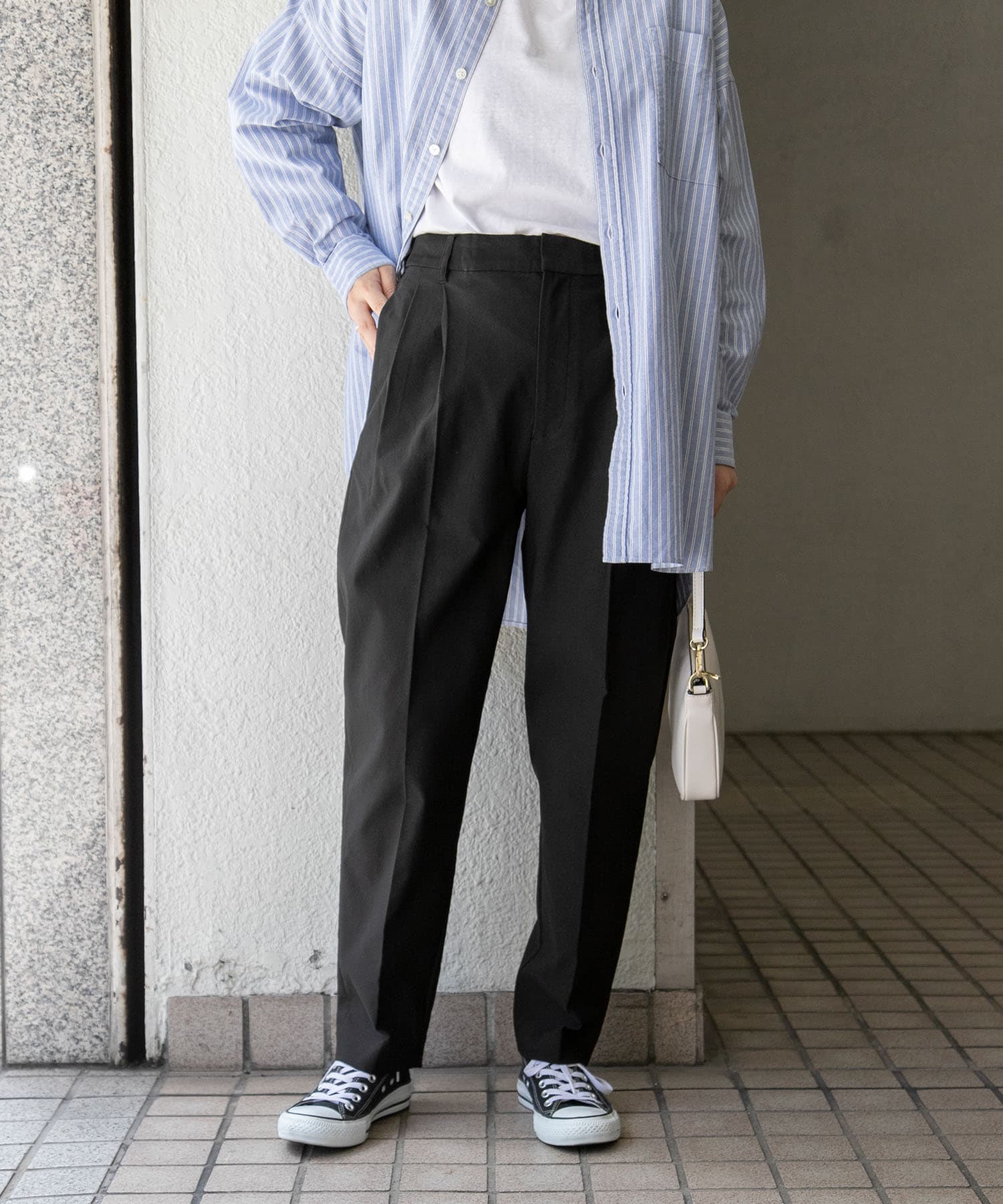 WEB/一部店舗限定』FORK&SPOON ideal stretch ツータックパンツ[DF36