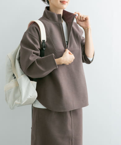 『毛玉防止』『静電気防止』add fabrics ハーフZIPプルオーバー
