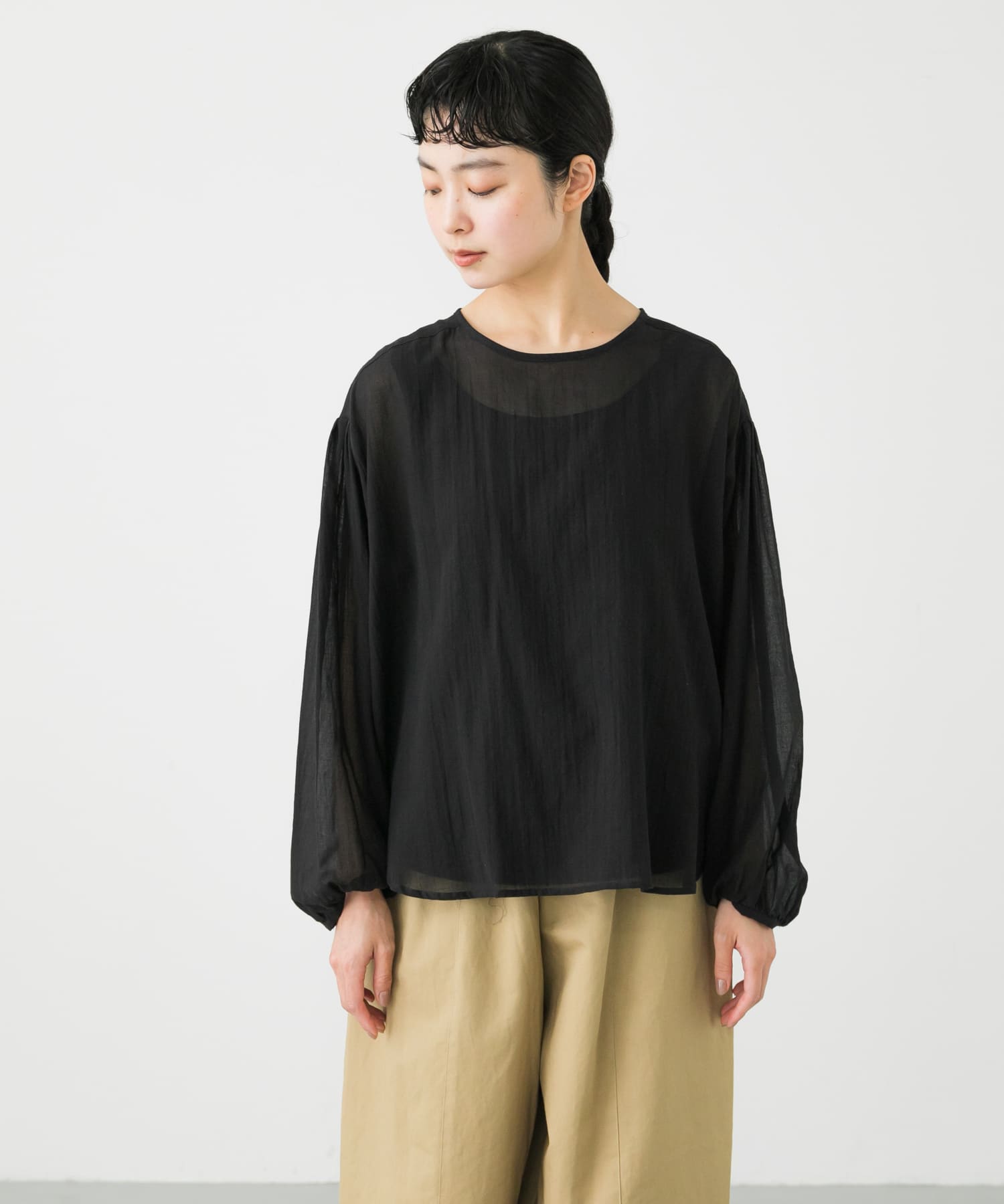 コットンシルククルーネックブラウス[GA36-23S005]｜URBAN RESEARCH
