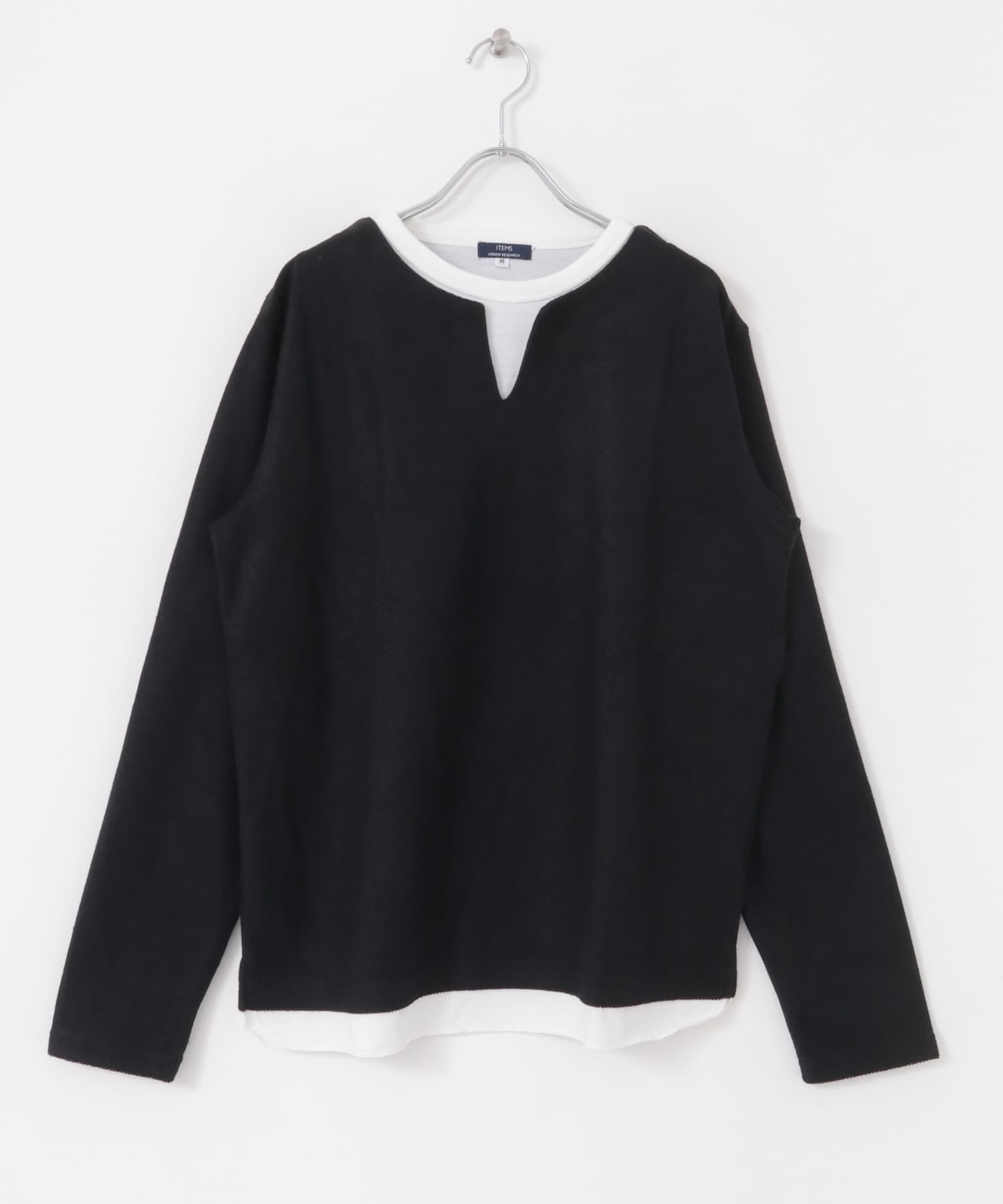 フェイクレイヤード キーネック カットソー[IT36-11A018]｜URBAN