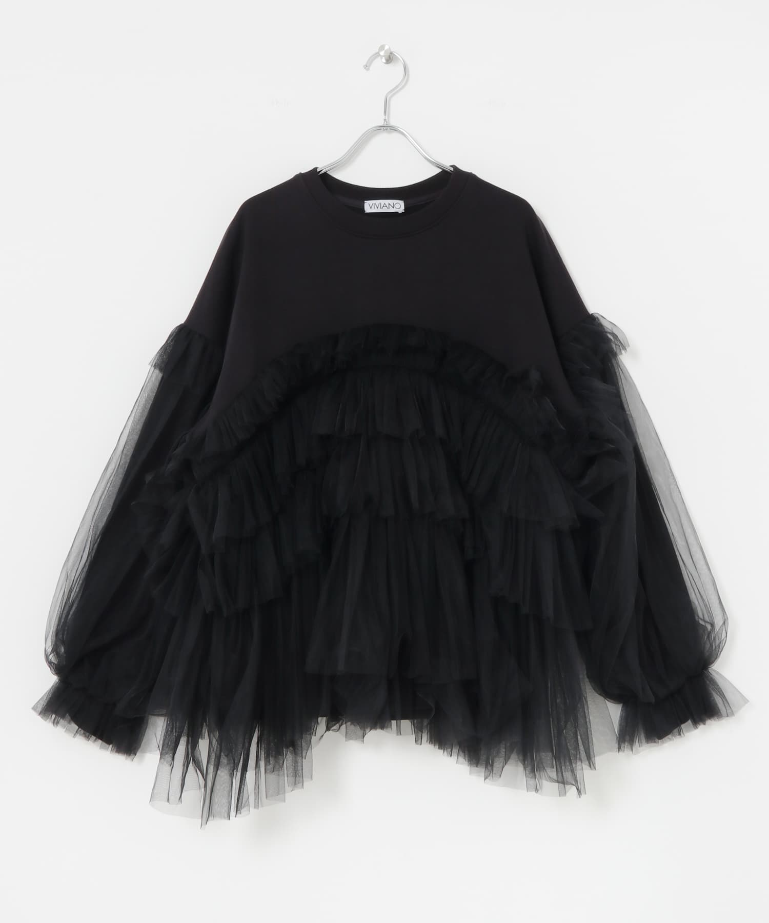 VIVIANO TulleTrimmed Hoodie Sweat[VSAW23CS05-UL37]｜URBAN RESEARCH