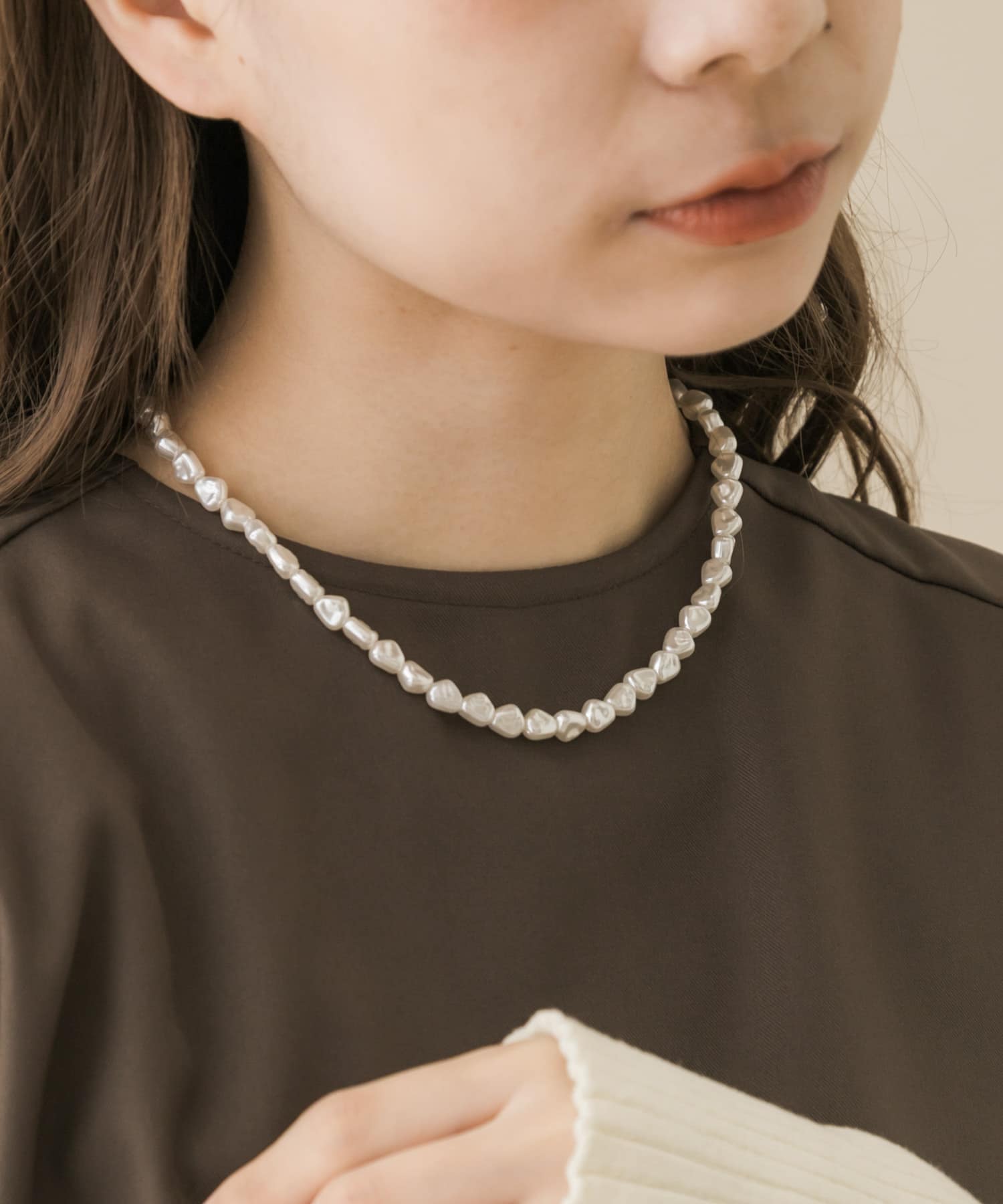 バロックパールニュアンスマンテルネックレス[SM36-2PC046]｜URBAN 