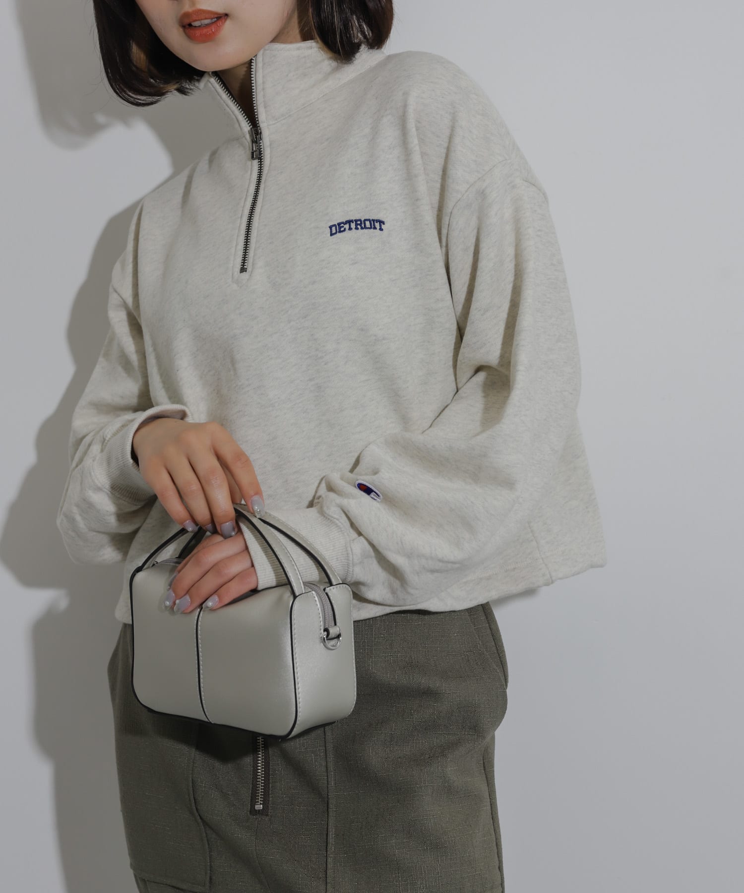 別注』Champion×SENSE OF PLACE ハーフジップトップ[AW44-21S001