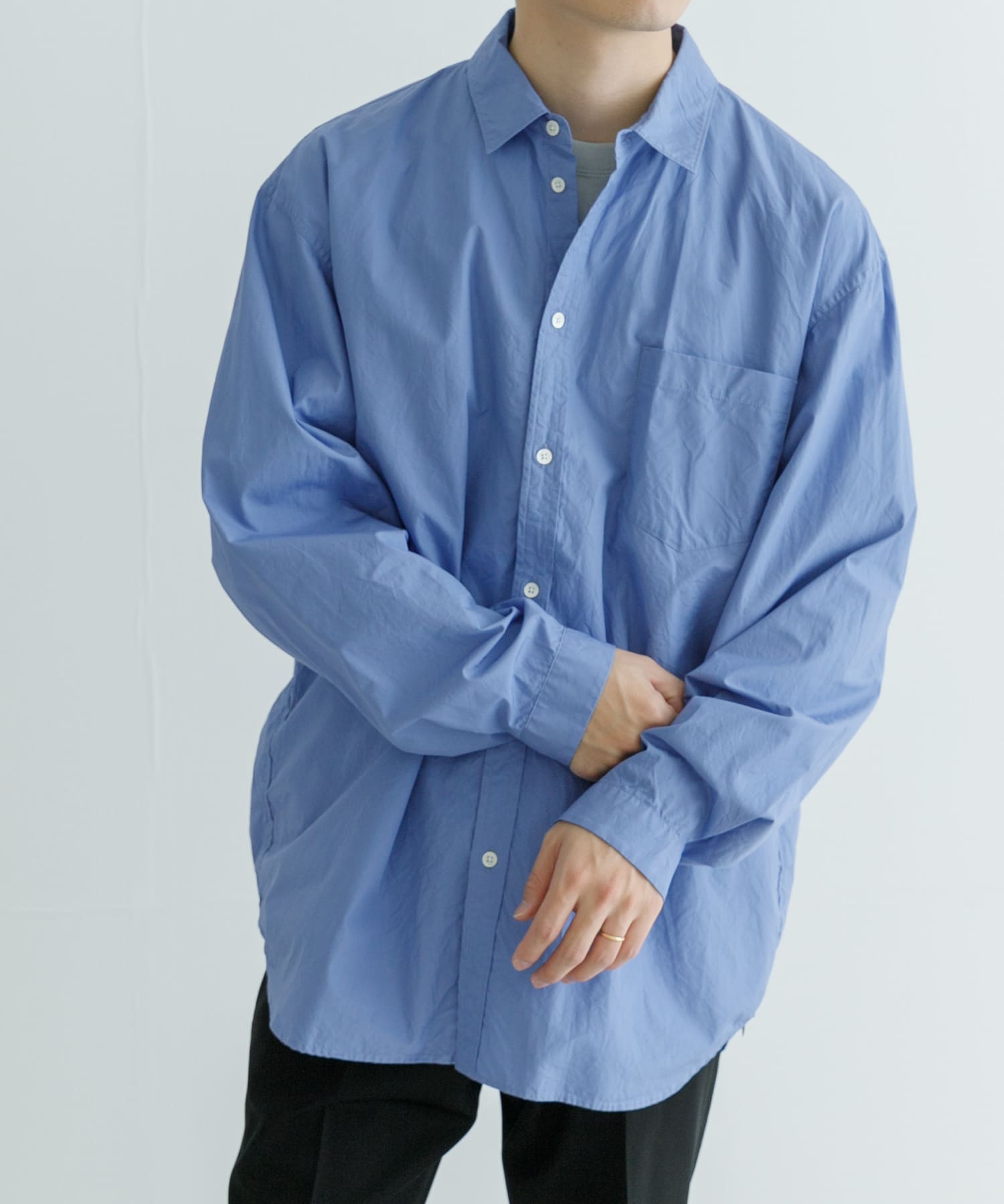 ATON SUVIN BROAD WASHED SHIRTS[UM44-BLAGCM0004]｜URBAN
