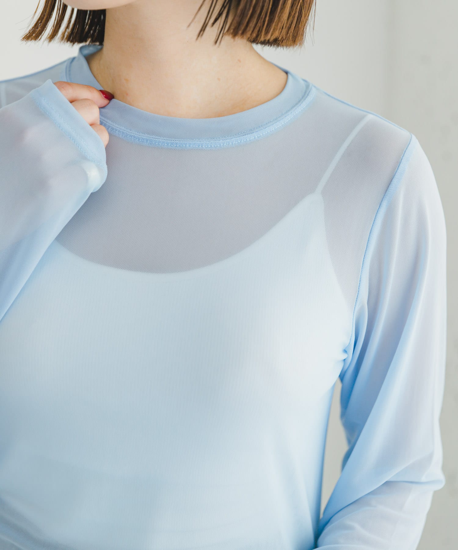 袖フリルチュールシアートップス（Tシャツ/カットソー
