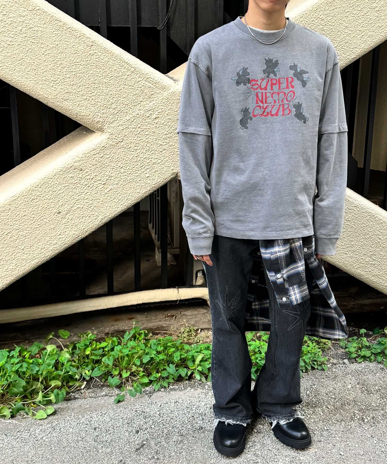 別注』SHUHEI KOKI×SENSE OF PLACE フェイクレイヤードTシャツ