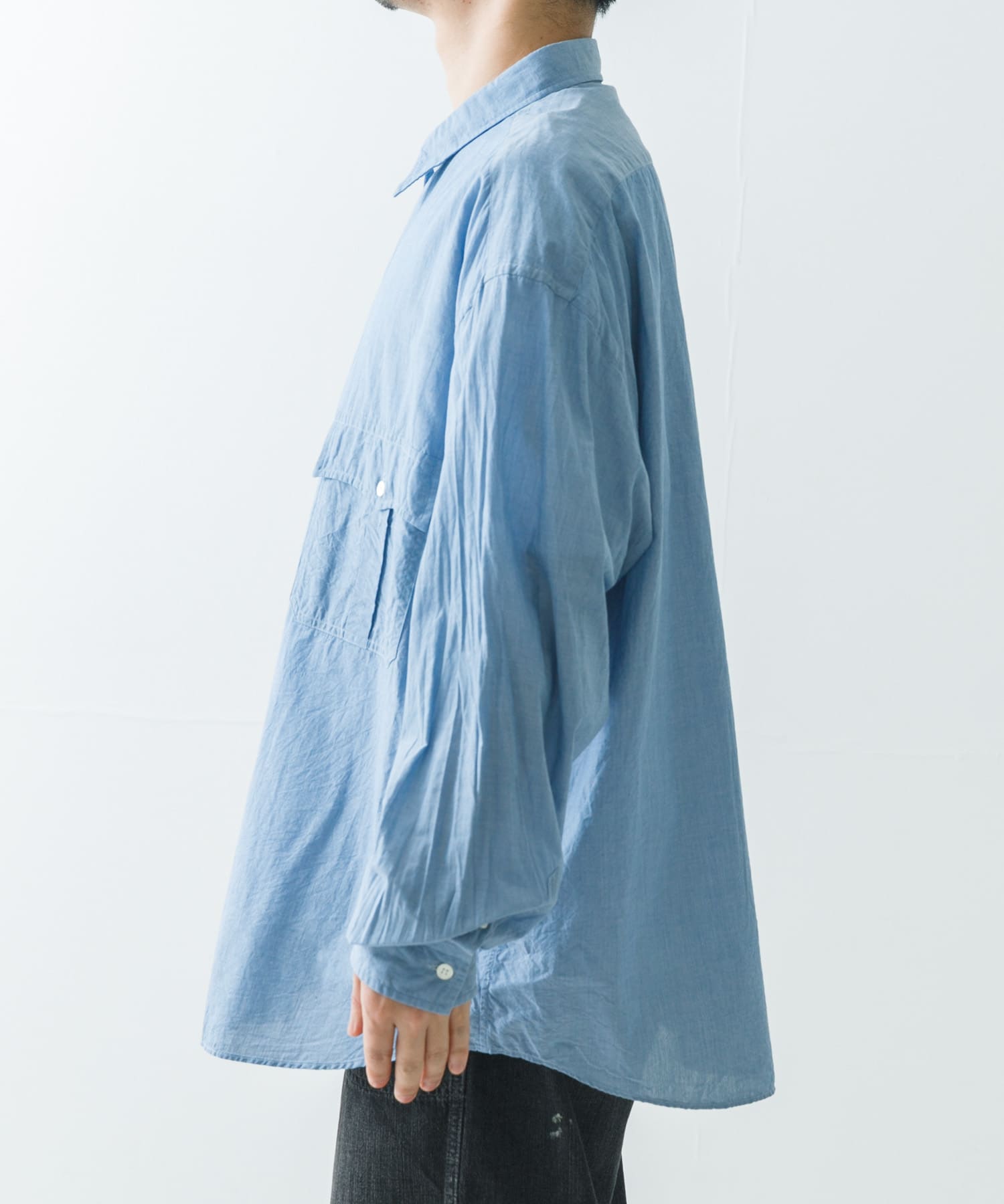 PORTER CLASSIC ROLL UP CHAMBRAY SHIRTS[UMA4-0000-321]｜URBAN