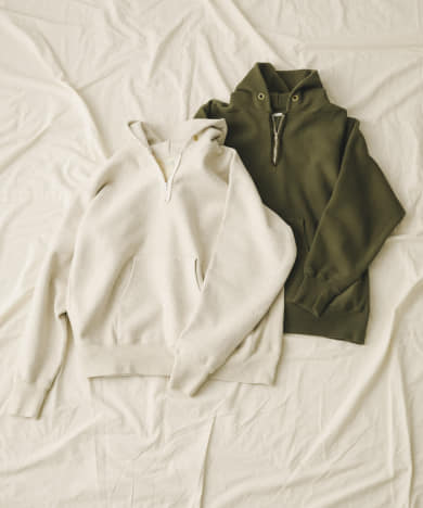 A PRESSE　Vintage Half Zip Sweat Hoodie