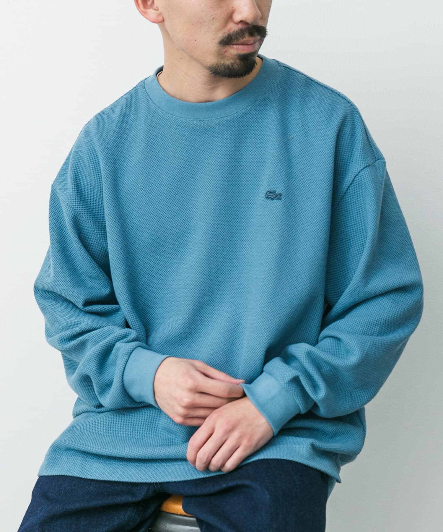 セール】『別注』LACOSTE×DOORS thick pique crew long-sleeve