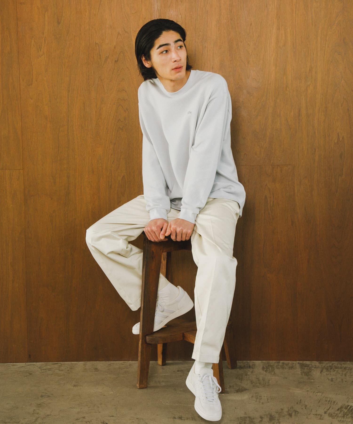 別注』LACOSTE×DOORS thick pique crew long-sleeve[DMA4-TH065J