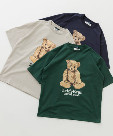 Teddy Bear クルーネックプリントTシャツ