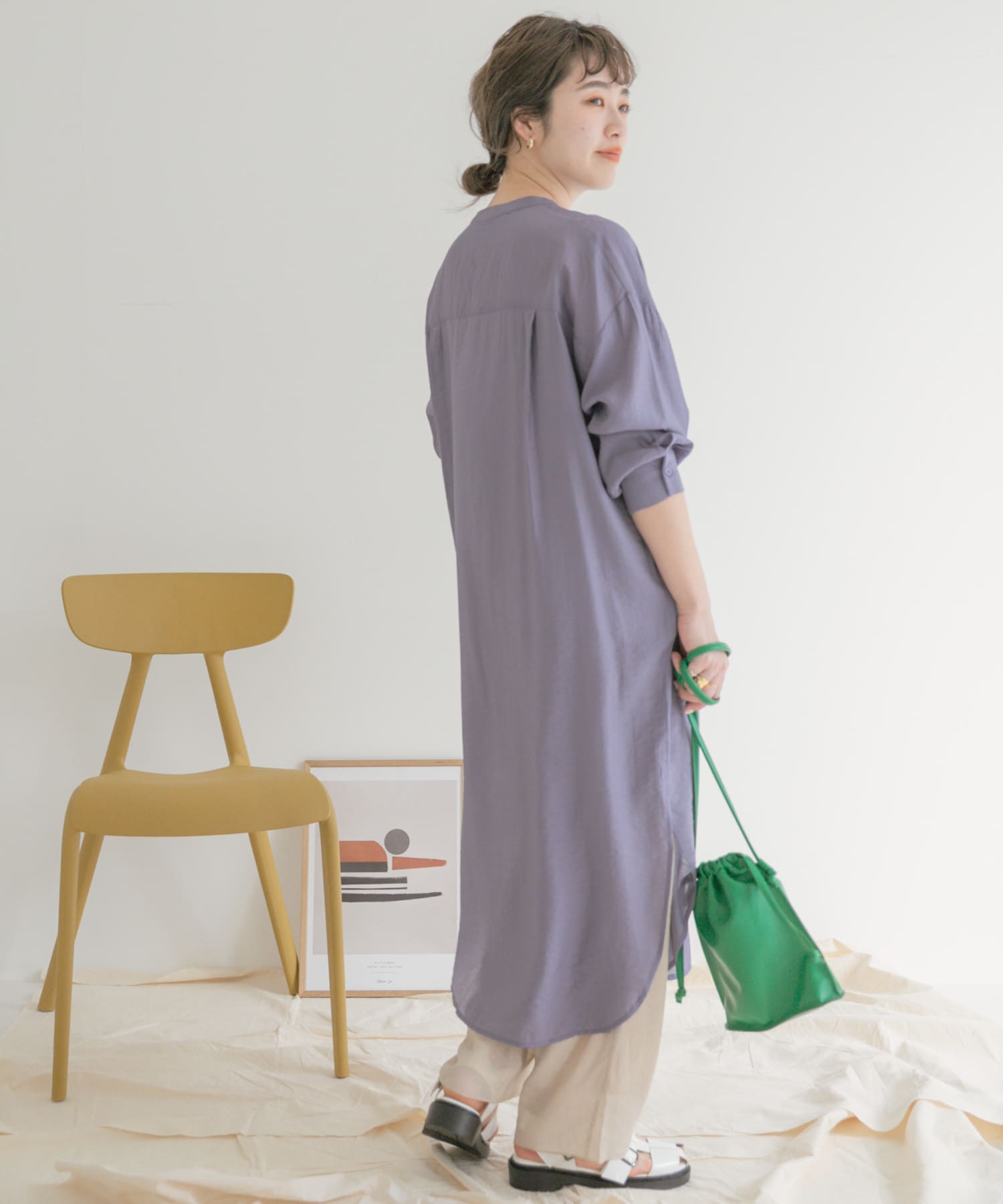 ノーカラーロングシャツワンピース[IT24-26B002]｜URBAN RESEARCH公式 