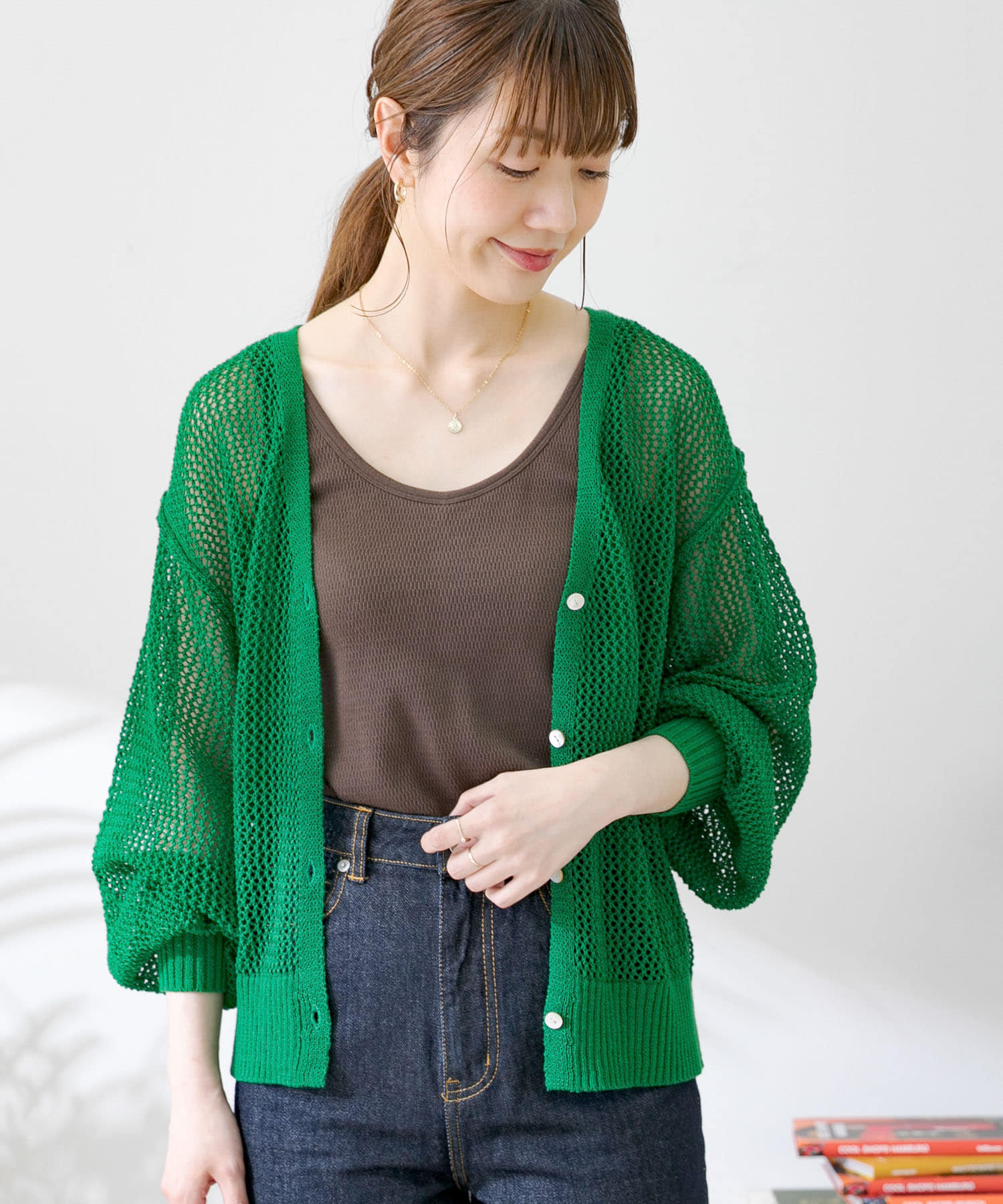 メッシュ編サマーニットカーディガン[LA25-22R021]｜URBAN RESEARCH 