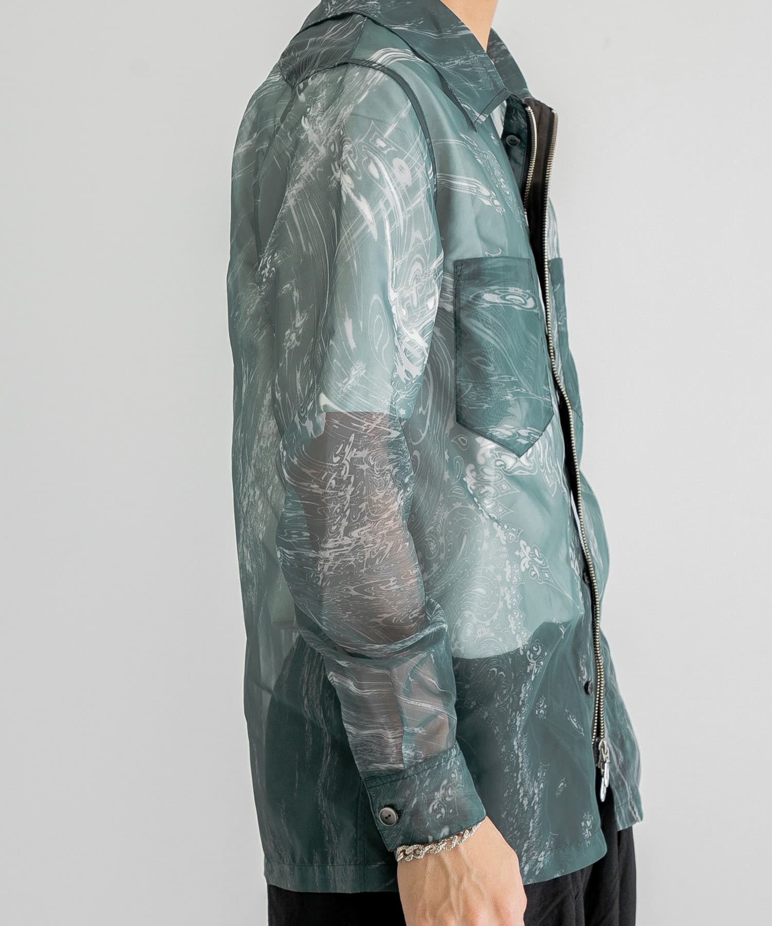 オンラインショップ】 ZIP-UP MARBLE BANDANA SHIRT namaste-restoran.ee