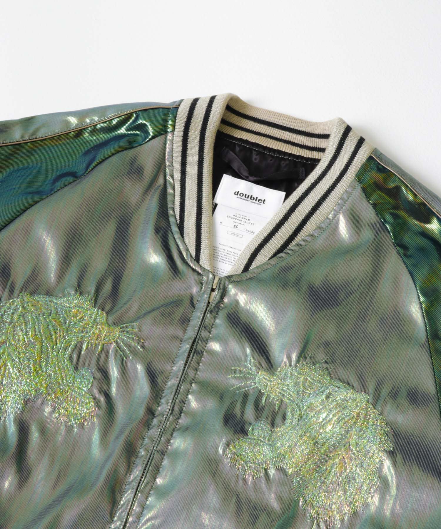 doublet HOLOGRAM SOUVENIR JACKET GREEN M クリアランスストア