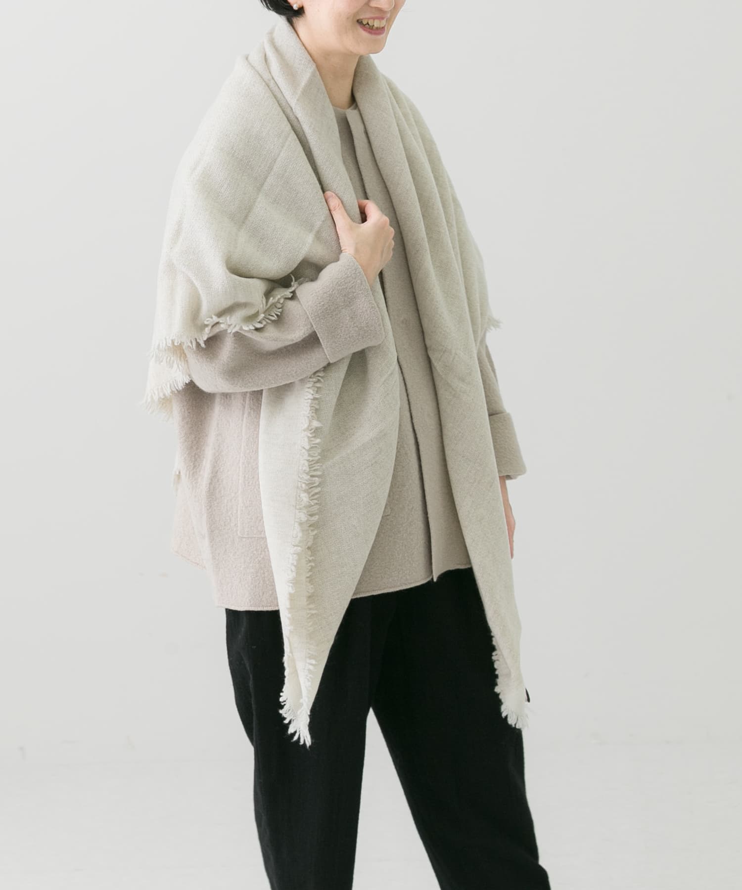 OLU NATURAL BASIC 四方房ニットストール[67232001-KL27]｜URBAN 