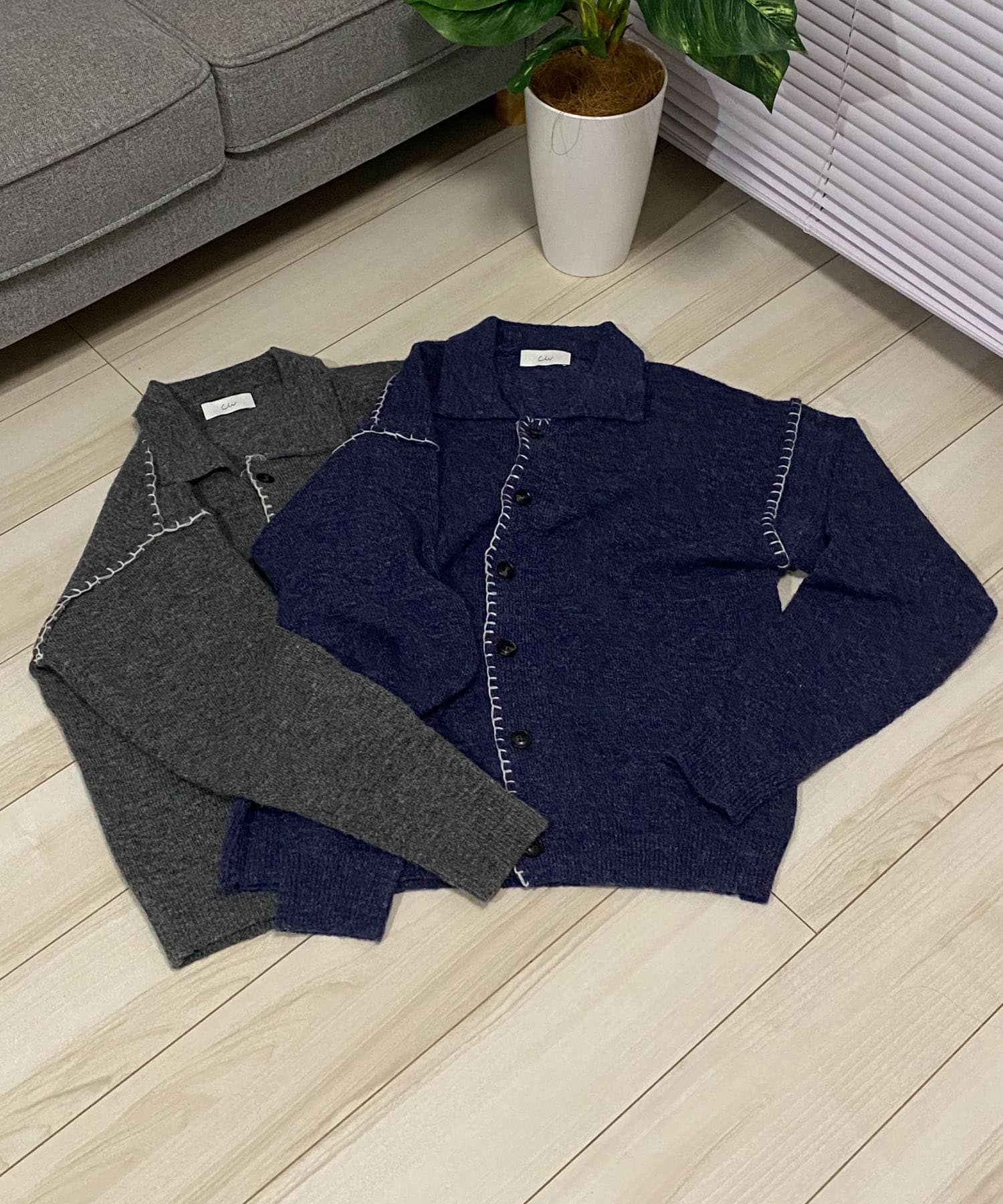 Couleur Meler sakasa hand stitch knit cardigan[EC27-12S007]｜URBAN 