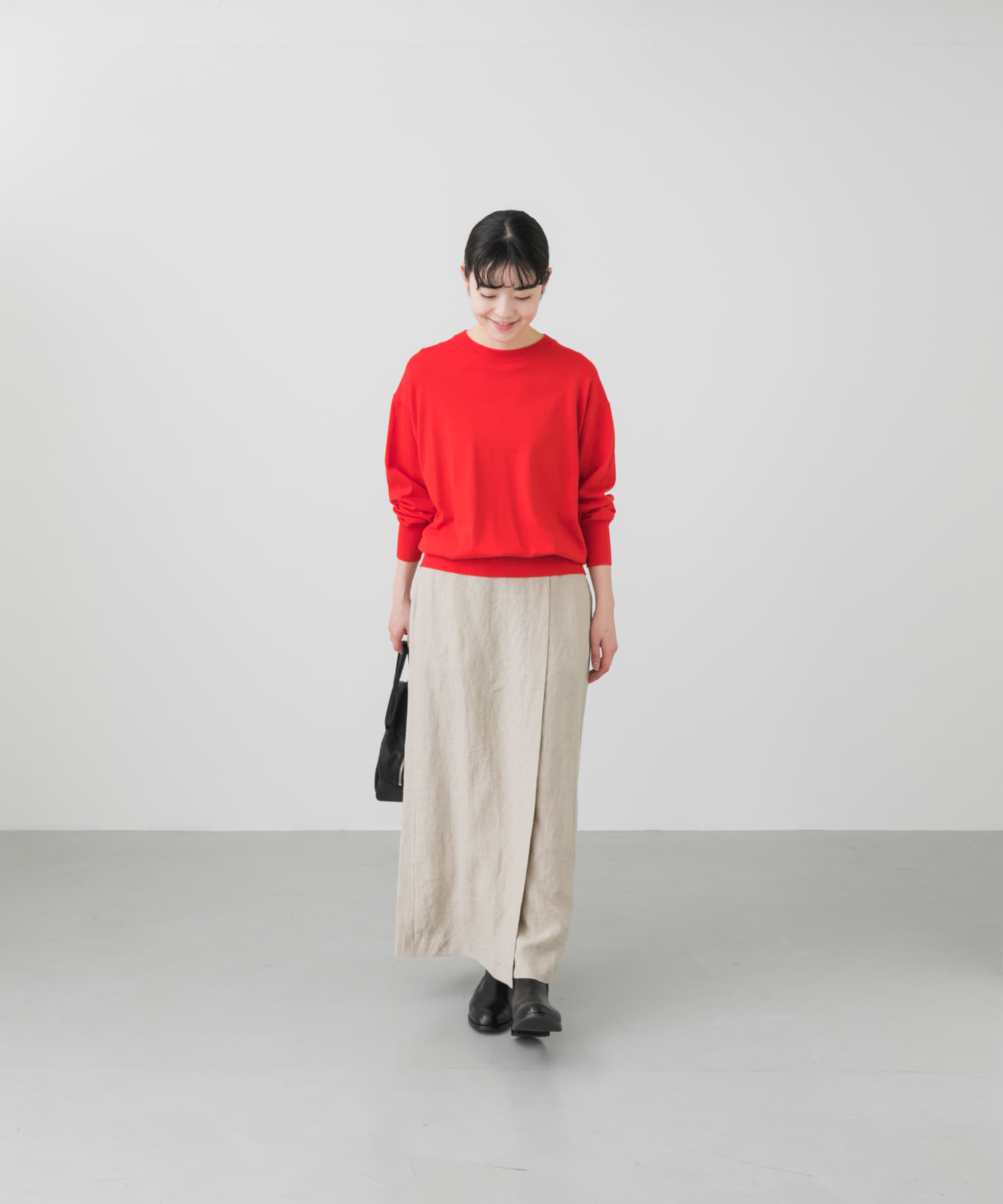 コットンシルククルーネックプルオーバー[GA34-22M006]｜URBAN