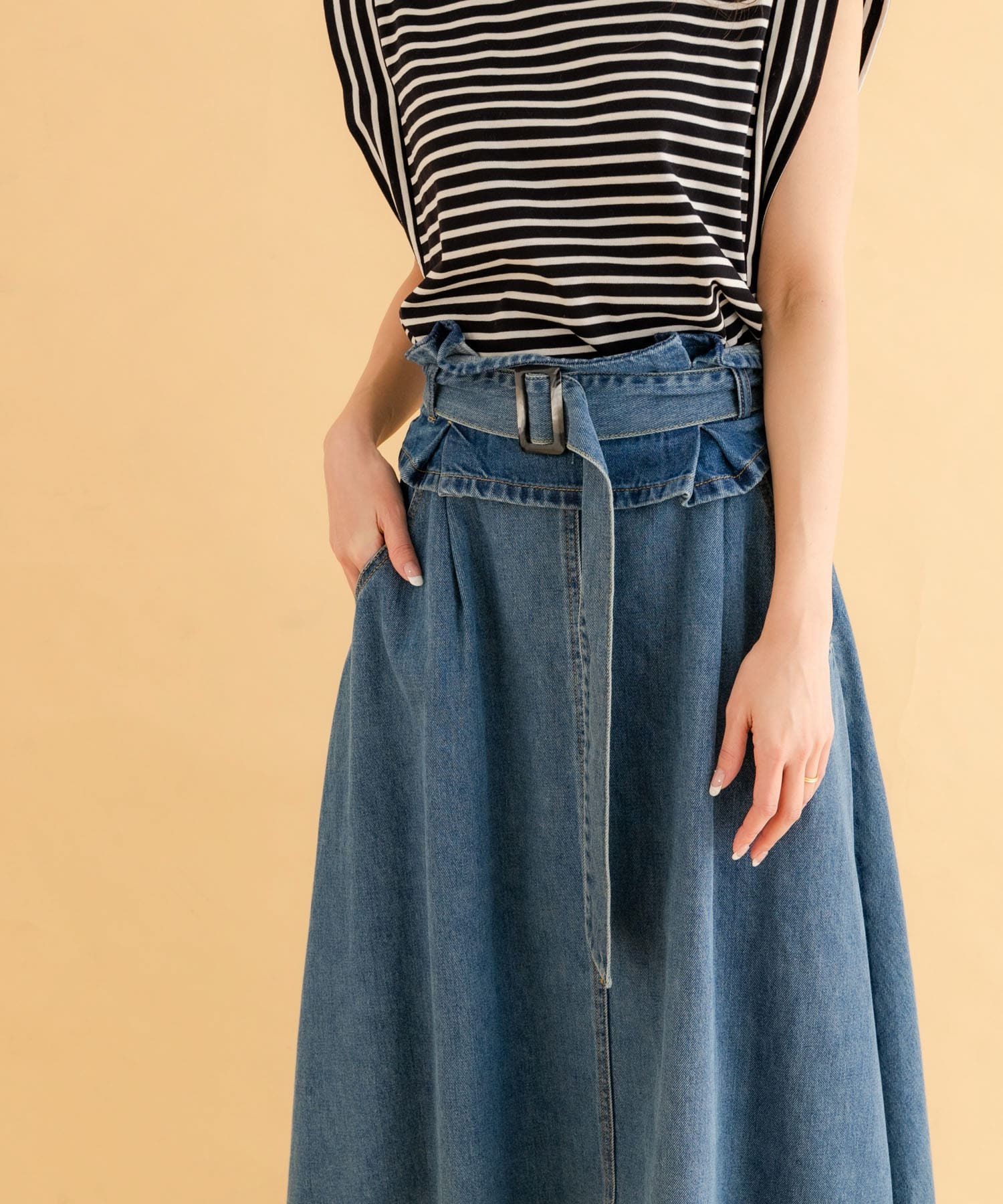 iNtimite Flare Denim Skirt[62310505-ML35n]｜URBAN RESEARCH公式 ...