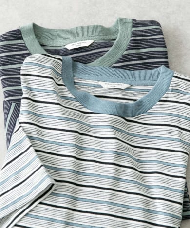 スラブボーダーショートスリーブTシャツ