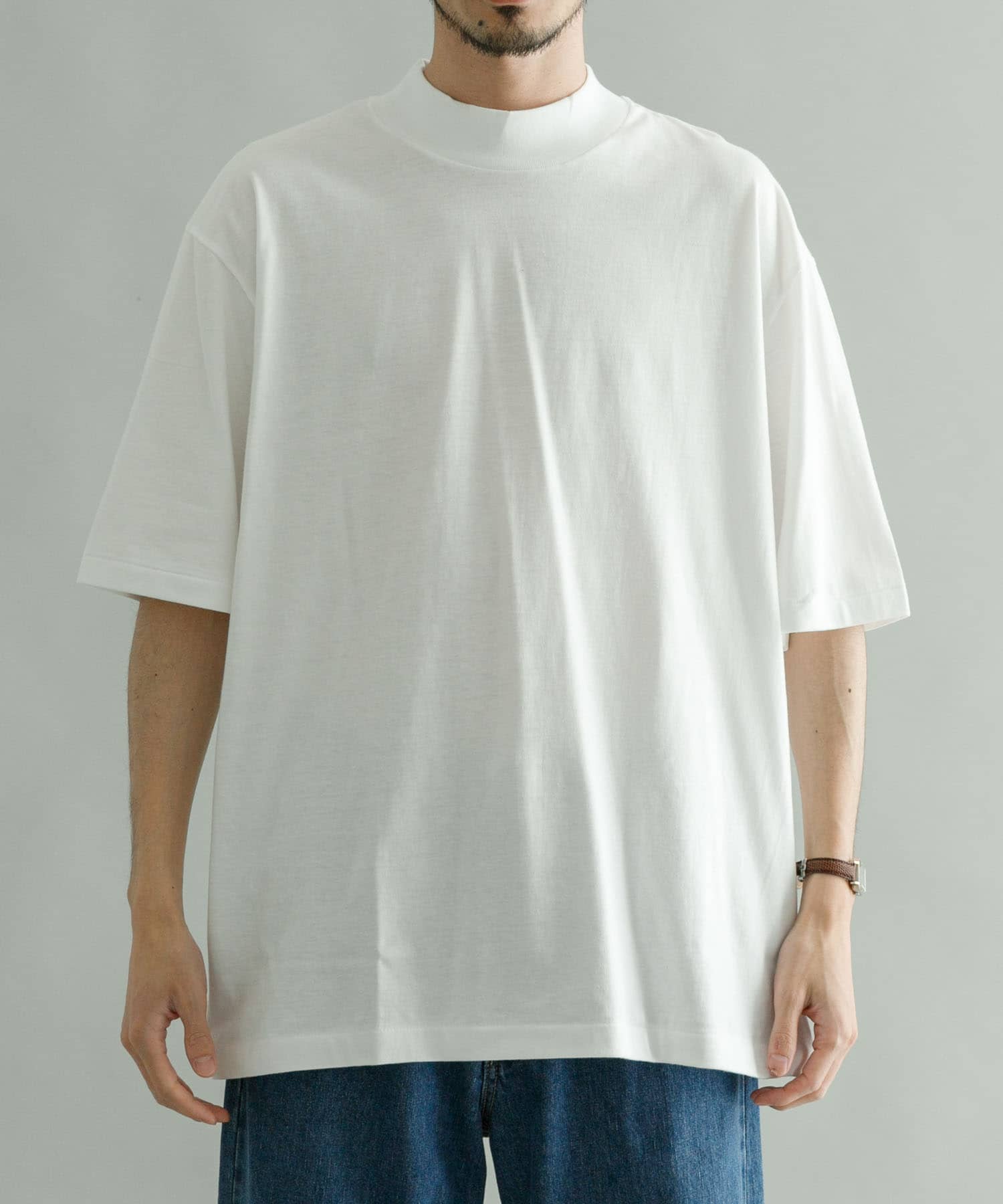 WEB限定/別注』久米繊維×URBAN RESEARCH モックネックショートスリーブ