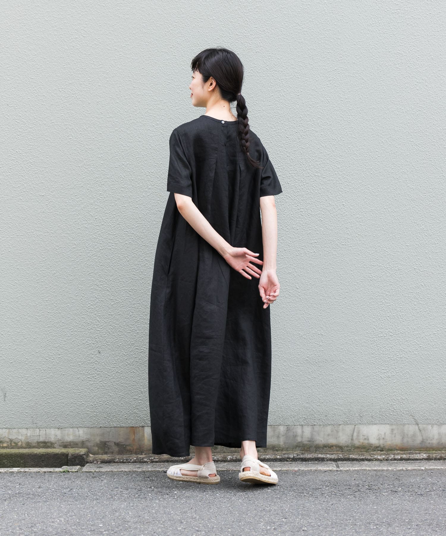 BLACKかぐれ 新品タグ付 リネンAラインワンピース アーバンリサーチ 