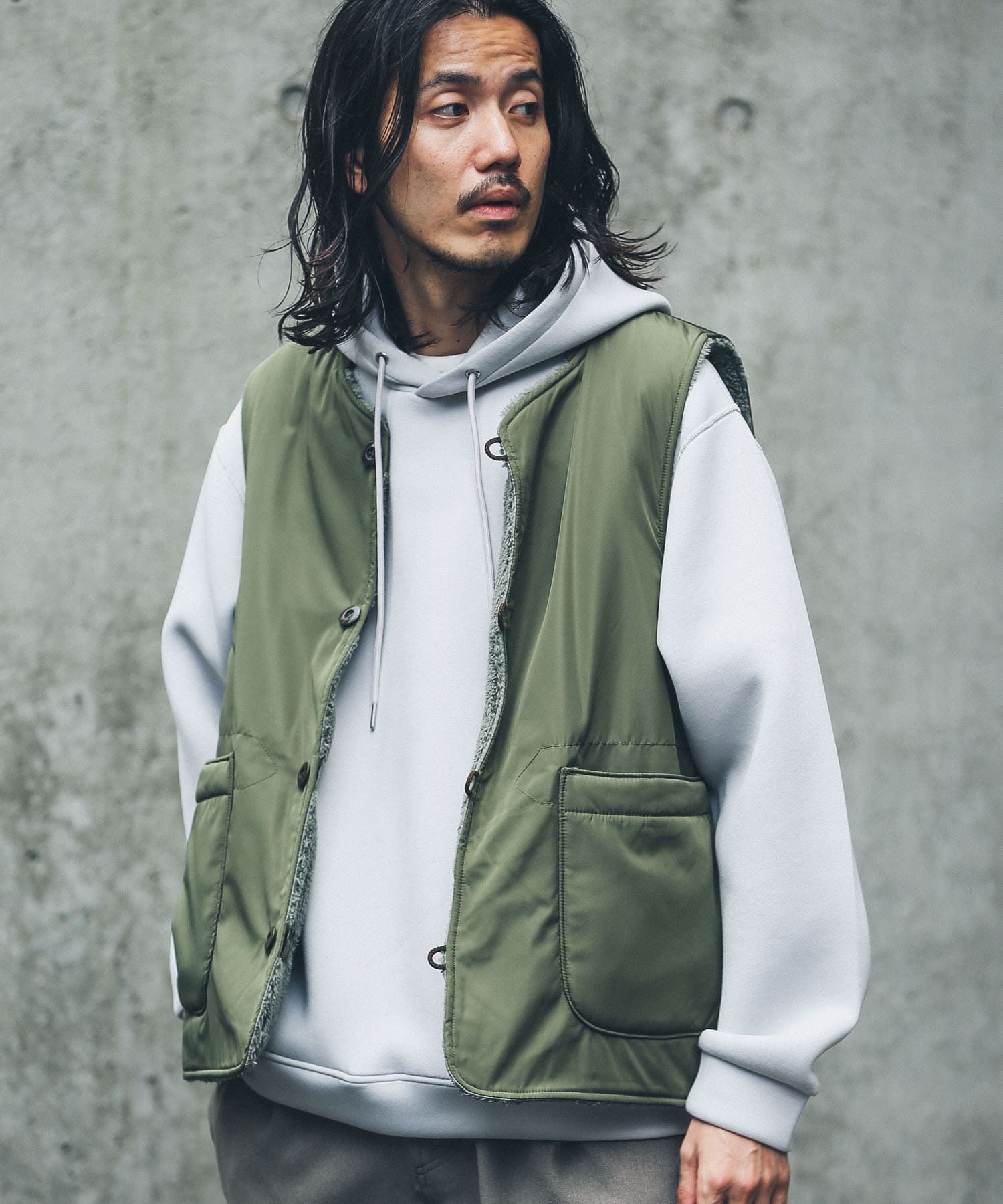 【KHAKI】『別注』ARMY TWILL*Sonny Label Reversible Vest