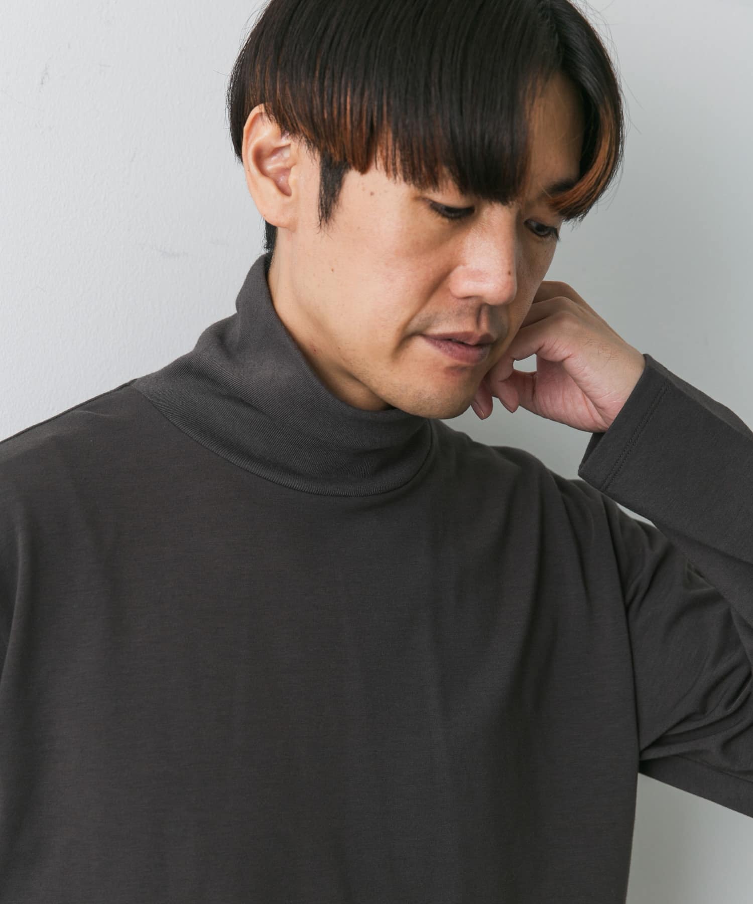 UR TECH』裏起毛タートルネックロングTシャツ[DR37-11H704 UR TECH』裏起毛タートルネックロングTシャツ[DR37-11H704
