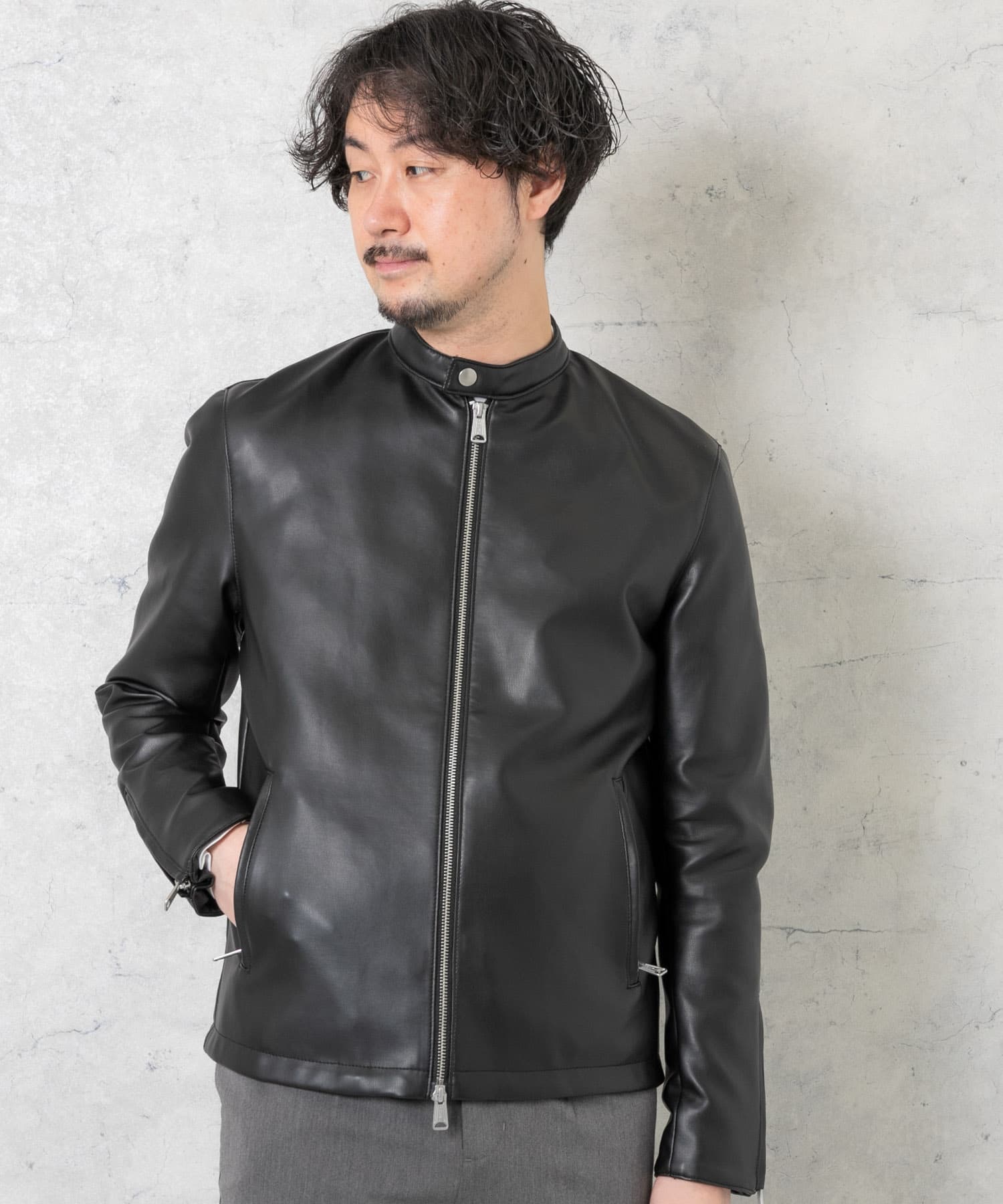 見事な URBAN RESEARCH ラムレザー シングルライダース MEN ROSSO