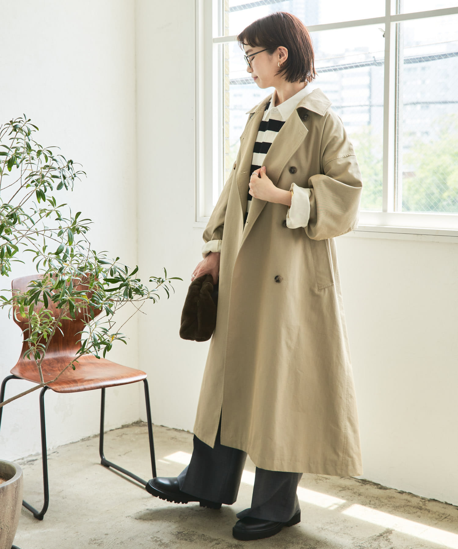 竹下玲奈さん着用』シャンブレーロングトレンチコート[UR36-27F008