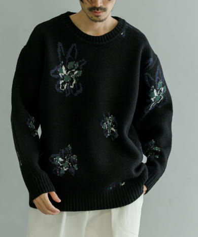 URBAN RESEARCH iD　ラメミックスジャカードニット