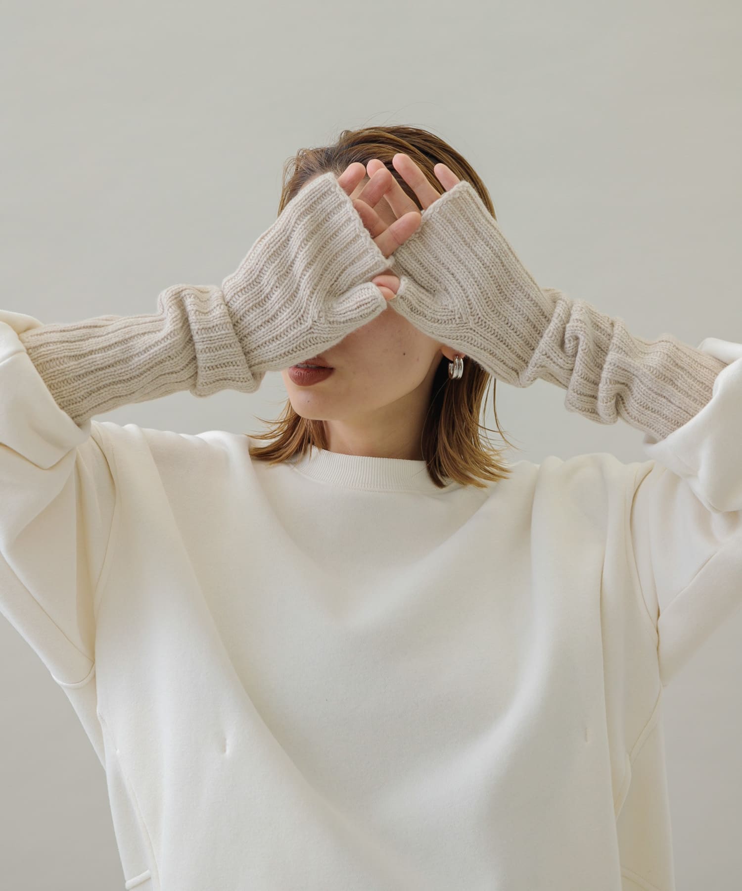 William Brunton Hand Knits リブ編みアームウォーマー[299-SL37