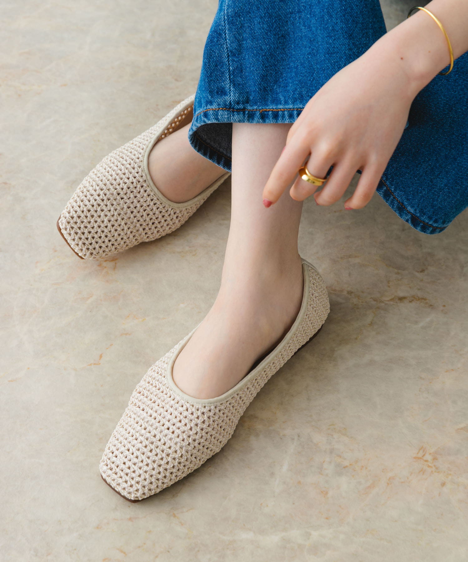 MADE IN JAPAN』スクエアメッシュフラットシューズ[XX45-2HU0201